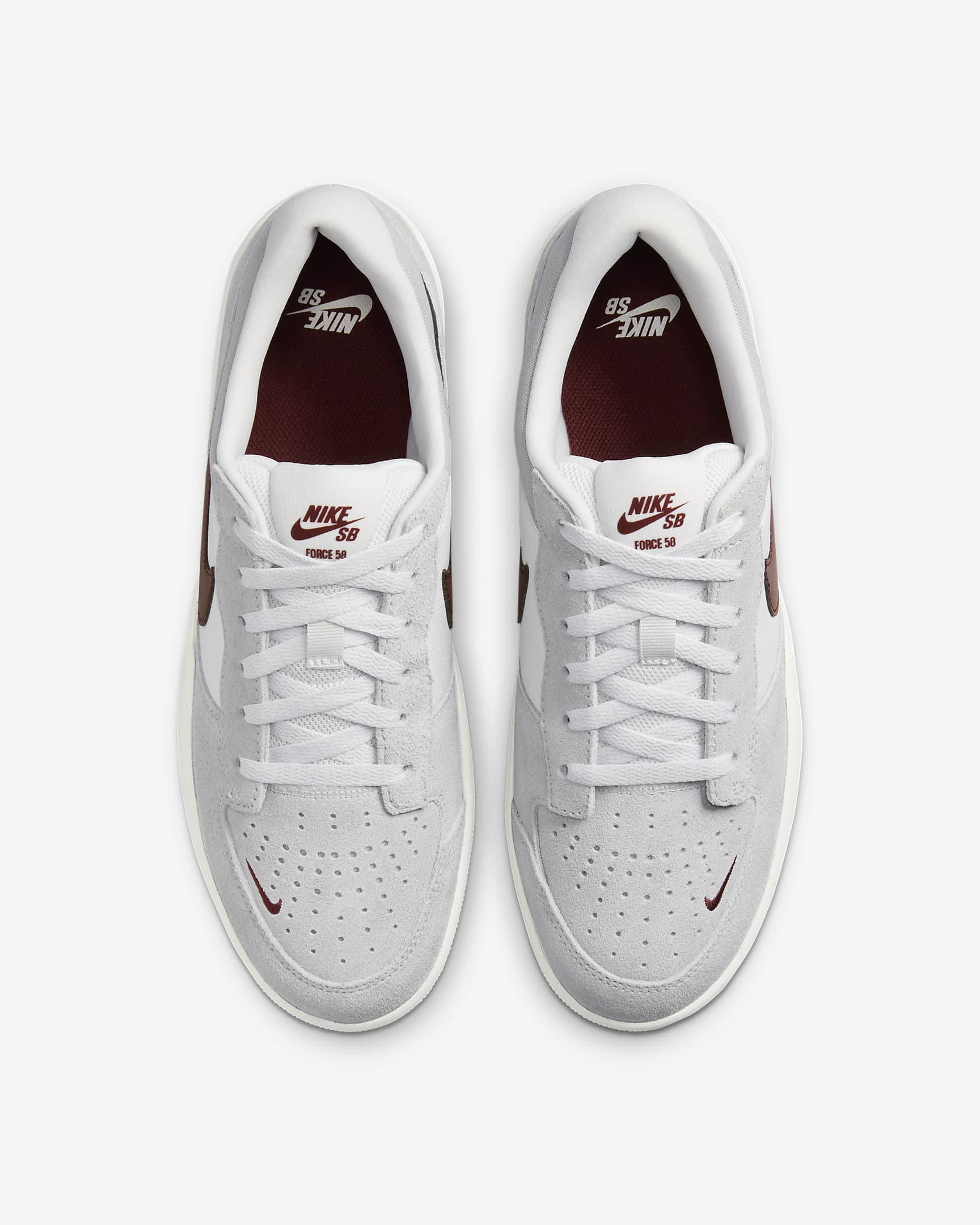 Nike SB Force 58 Skate Shoes - Platinum Tint/Wolf Grey/Summit White/Dark Team Red