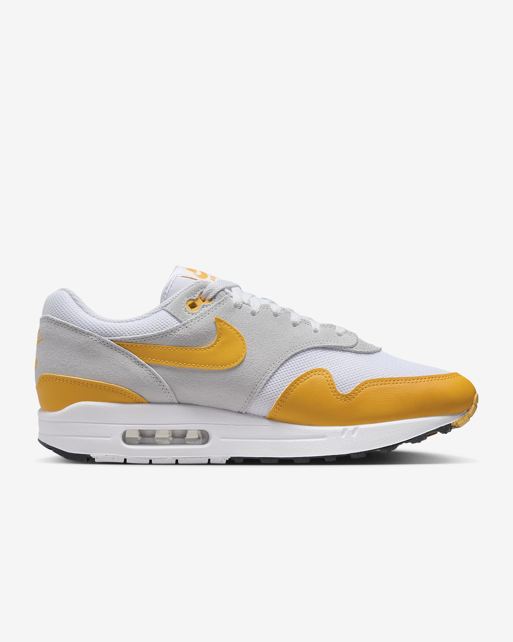 Nike Air Max 1 Essential-sko til mænd - hvid/Pure Platinum/sort/University Gold