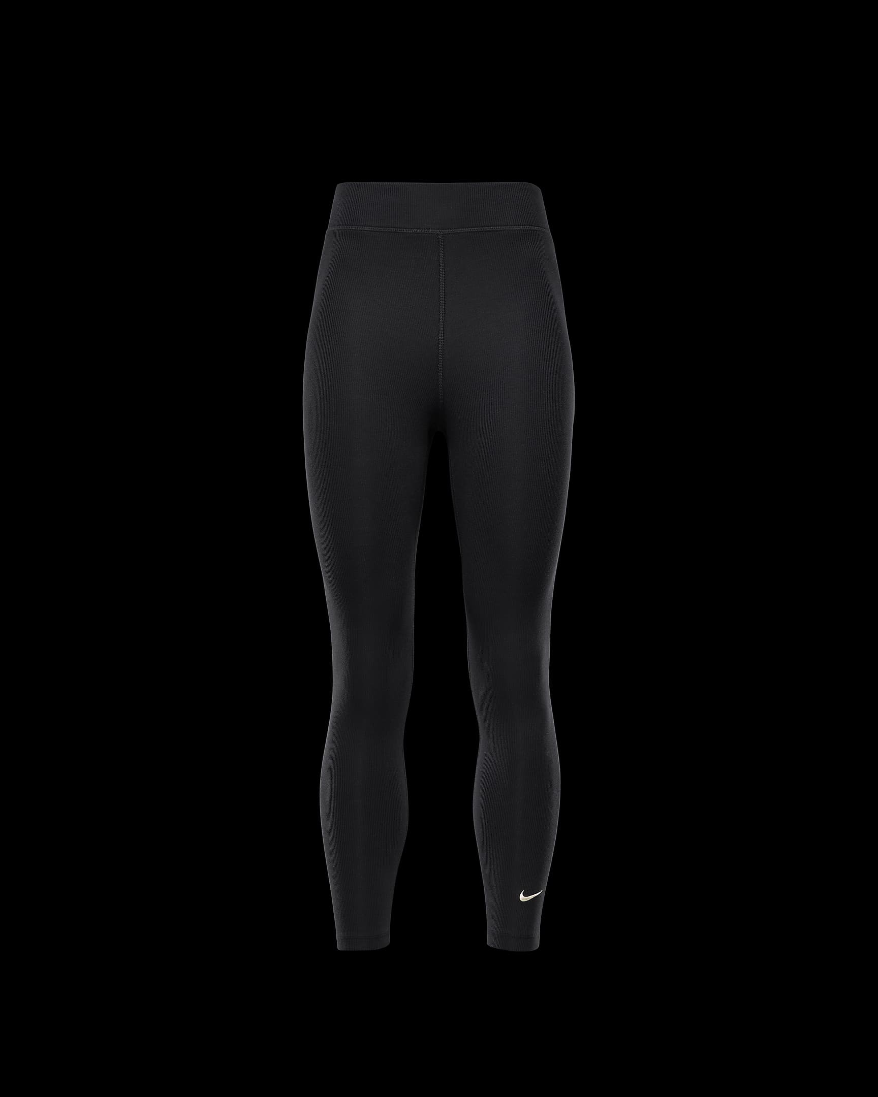 Legging 7/8 côtelé à taille haute Nike Sportswear Classic pour femme - Noir/Noir/Sail