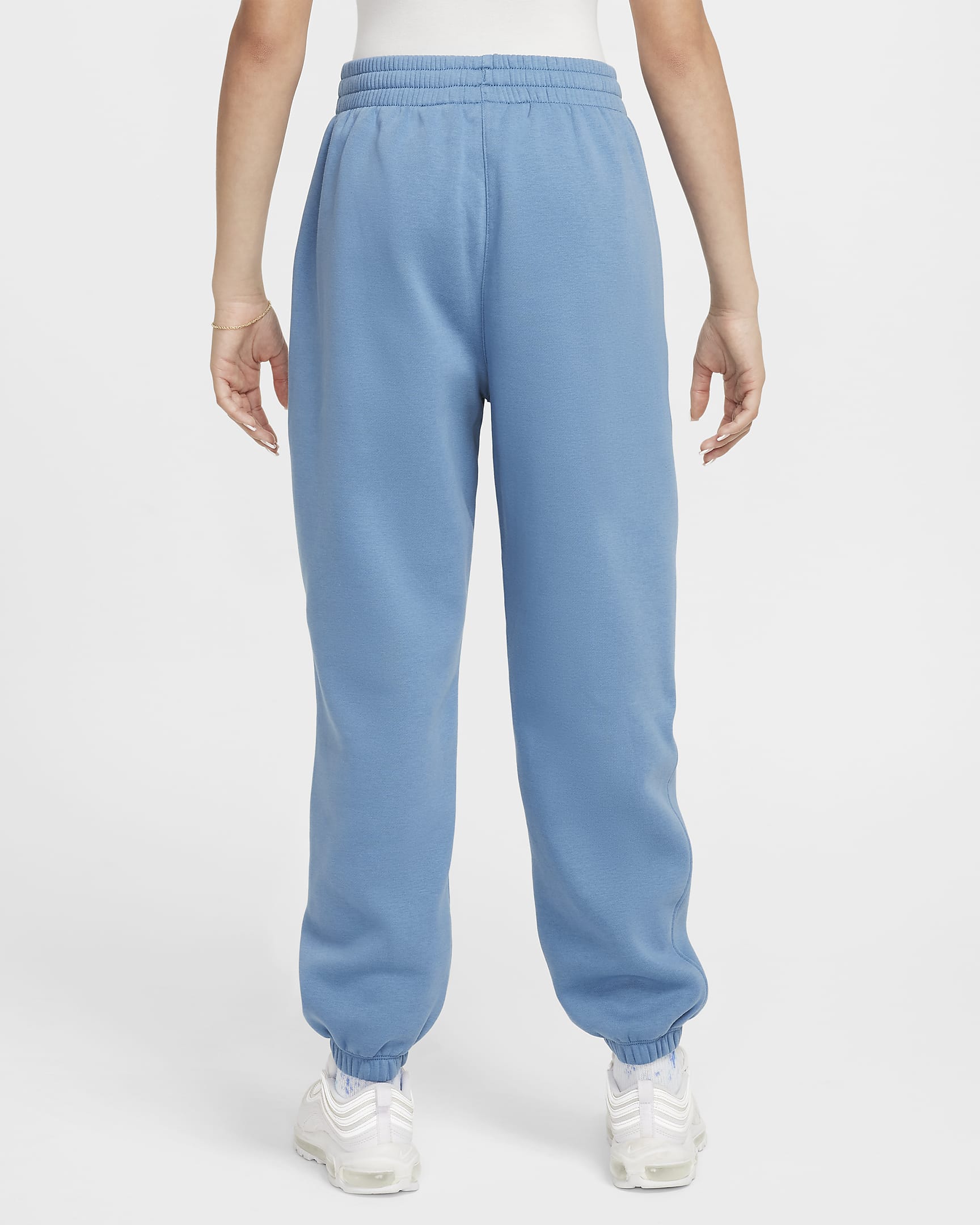 Nike Sportswear Club Fleece lockere Hose (ältere Kinder) - Aegean Storm/Aegean Storm/Weiß