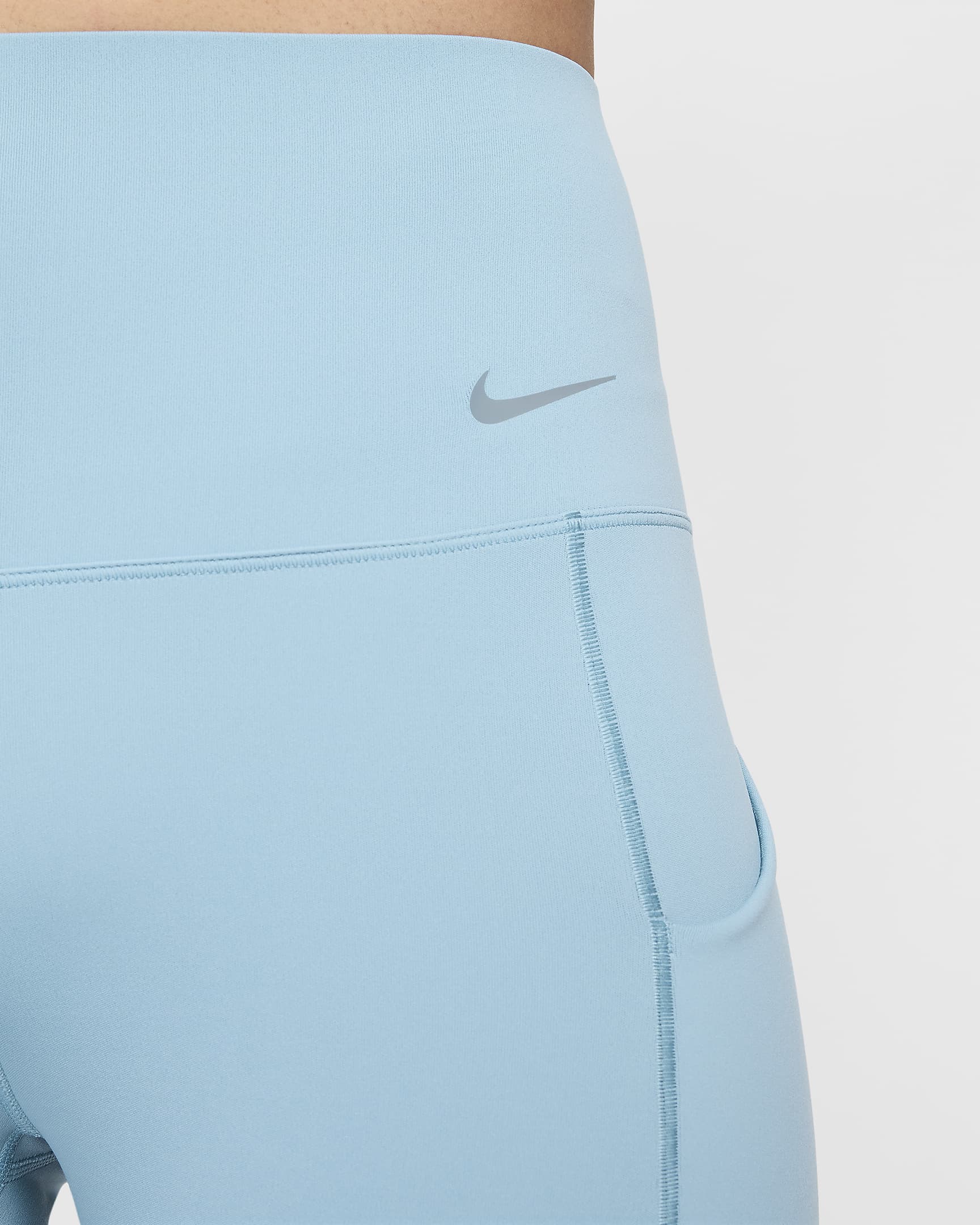 Nike Universa közepes tartást adó, magas derekú, teljes hosszúságú, zsebes női leggings - Denim Turquoise/Fekete