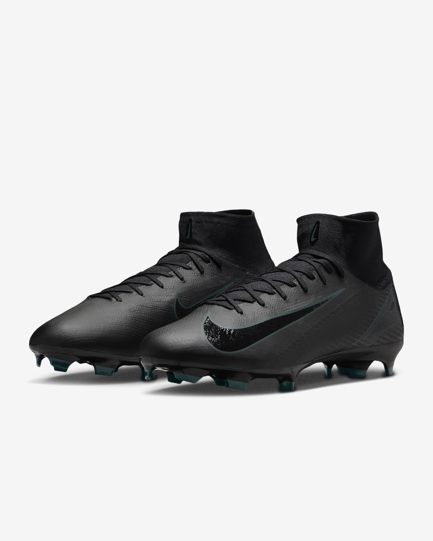 Nike Mercurial Superfly 10 Pro high-top voetbalschoenen (stevige ondergrond) - Zwart/Deep Jungle/Zwart