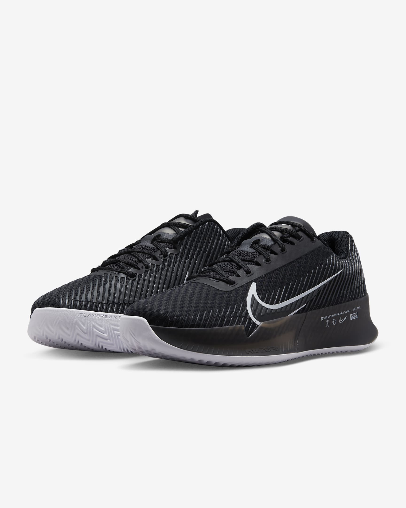 NikeCourt Air Zoom Vapor 11 tennissko for grus til dame - Svart/Anthracite/Hvit