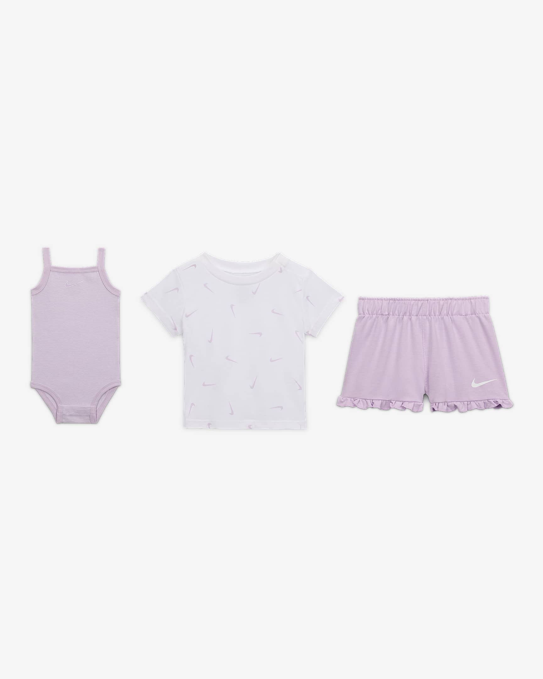 Nike Essentials Baby (0-9M) 2-Piece Ruffle Shorts Set - Doll