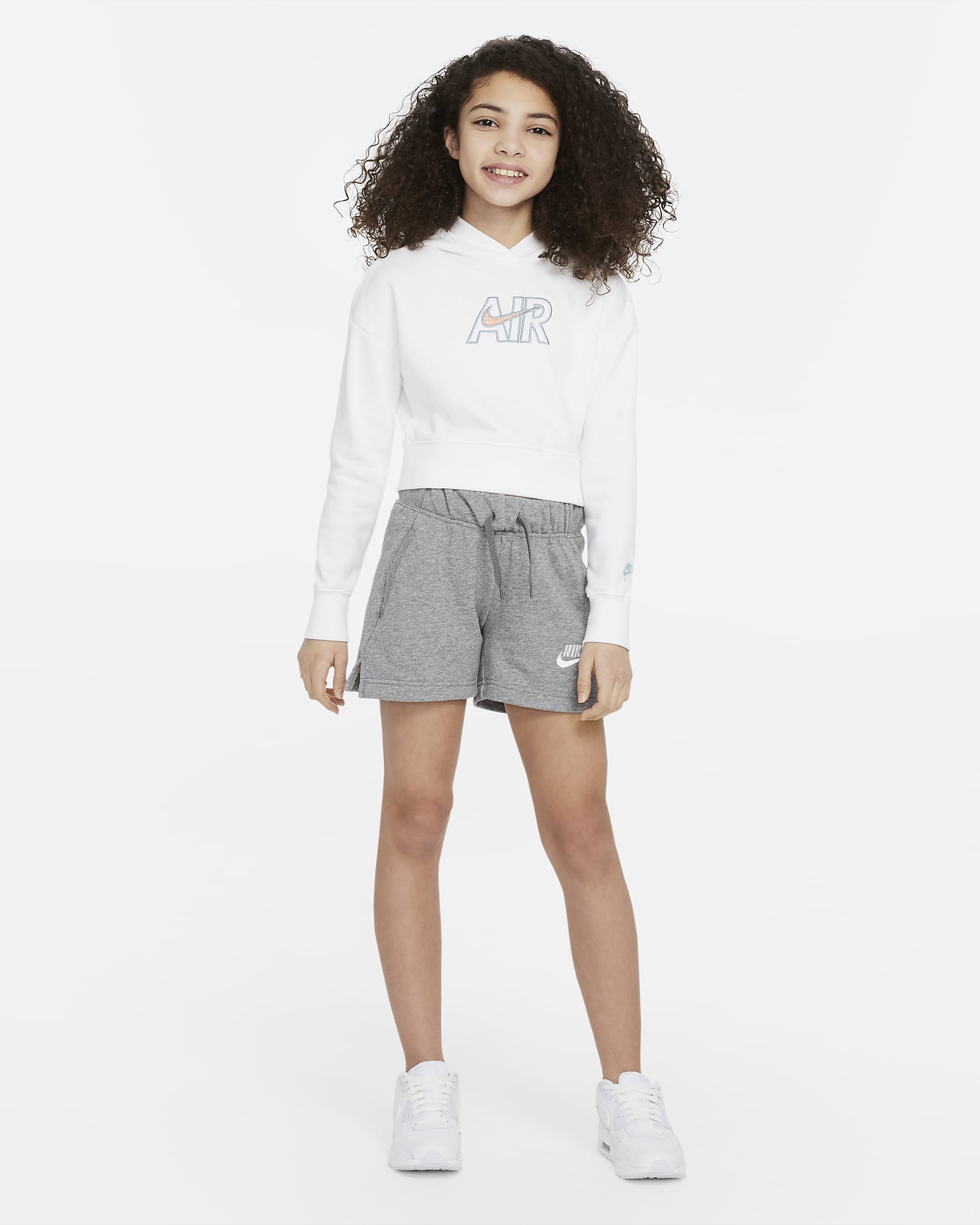 Nike Air Older Kids' (Girls') French Terry Crop Hoodie. Nike IN