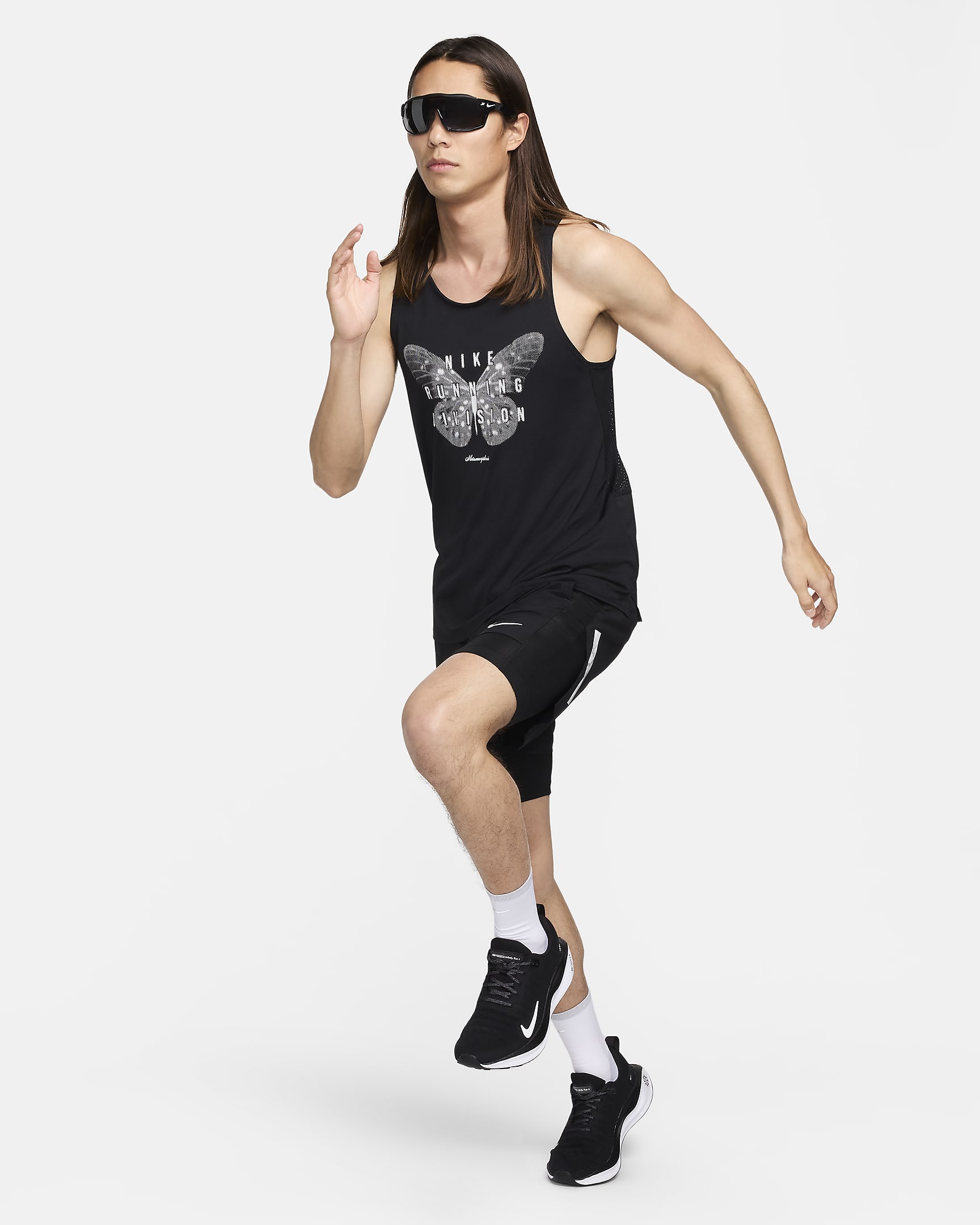 Nike Rise 365 Running Division Men's Dri-FIT Running Tank Top - Black/Black/Summit White