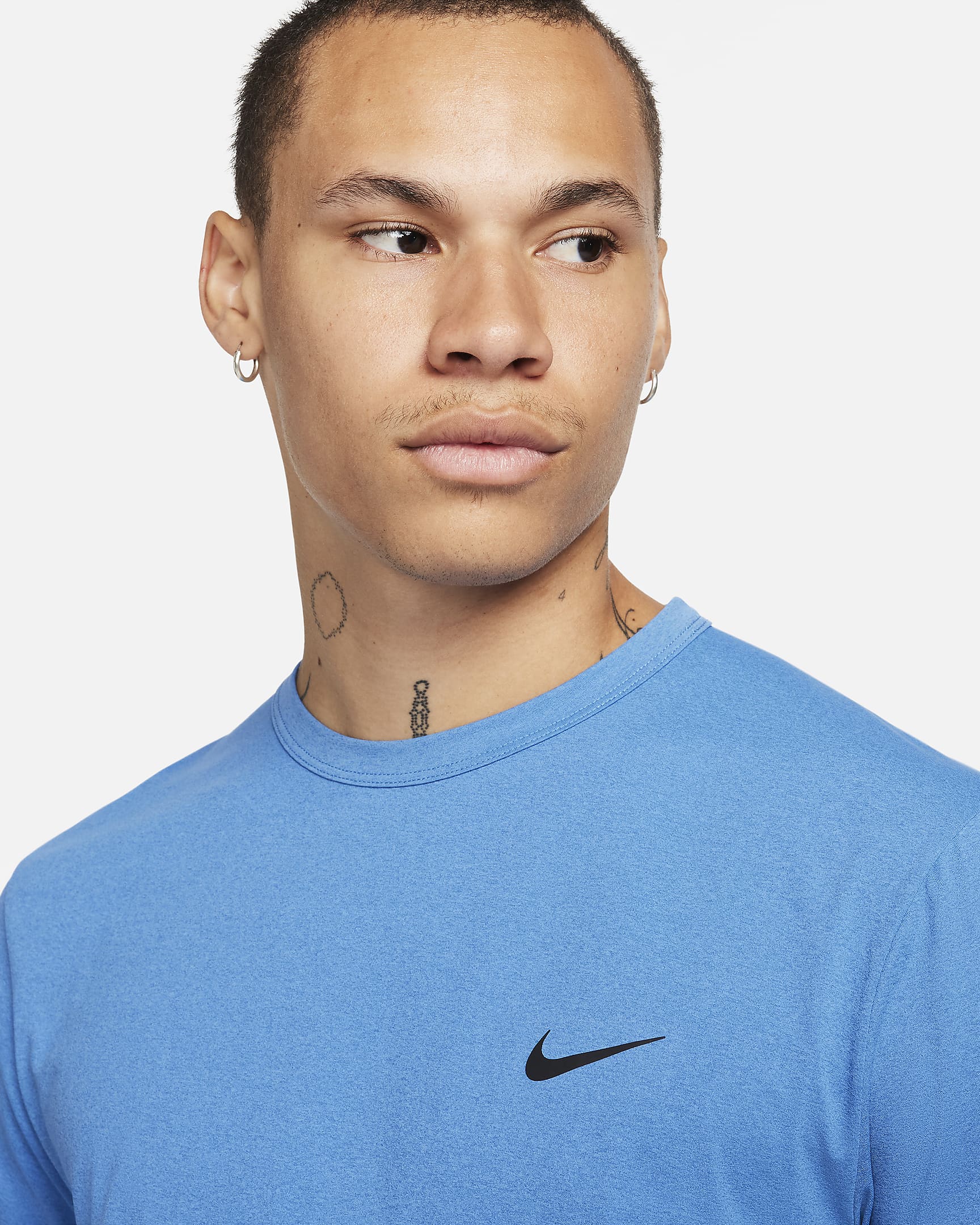 Haut à manches courtes anti-UV Dri-FIT Nike Hyverse pour homme - Star Blue/Noir