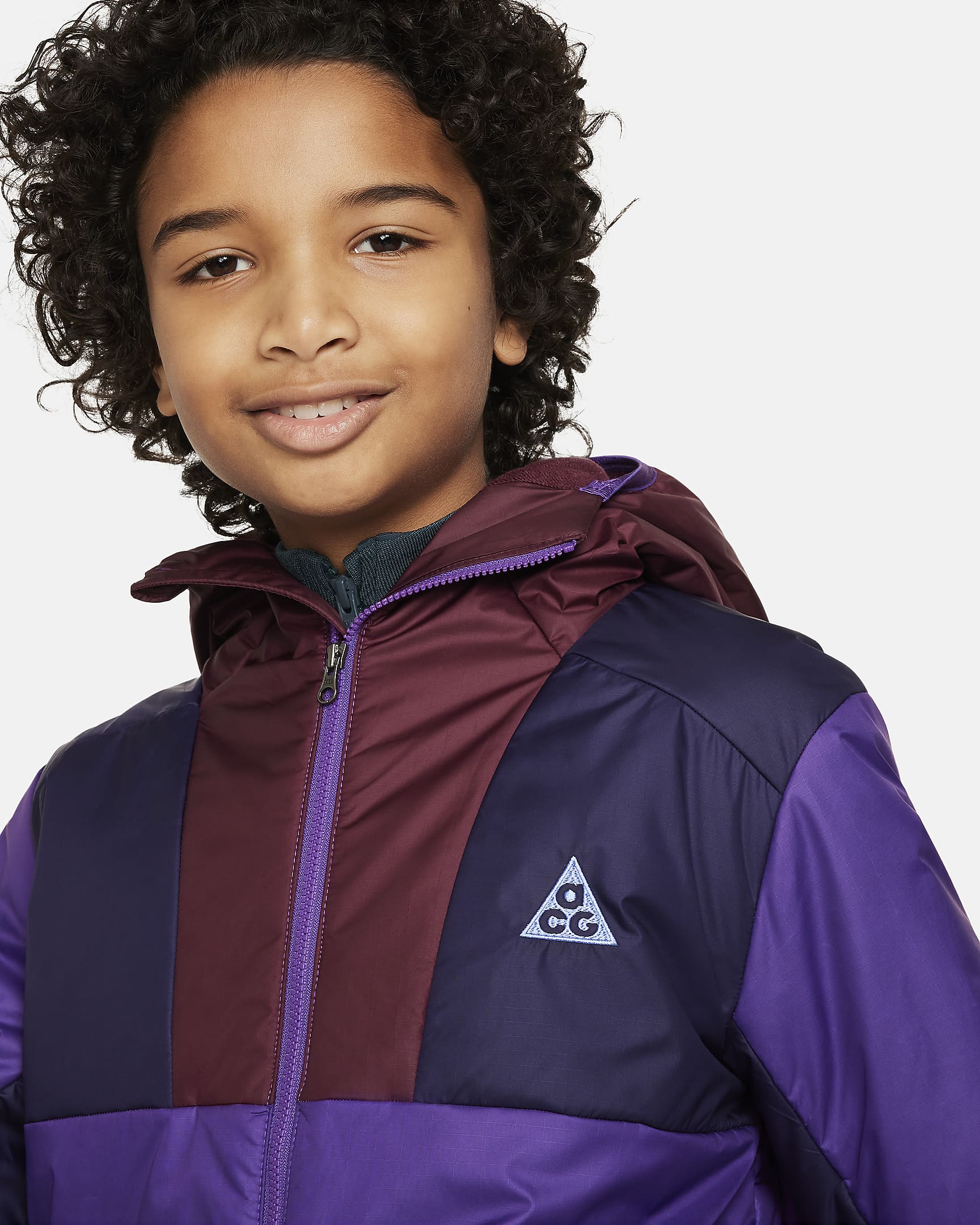 Chamarra para niños talla grande Nike ACG Storm-FIT "Rope De Dope" - Polvo violeta/Morado cosmos/Morado tinta/Polar