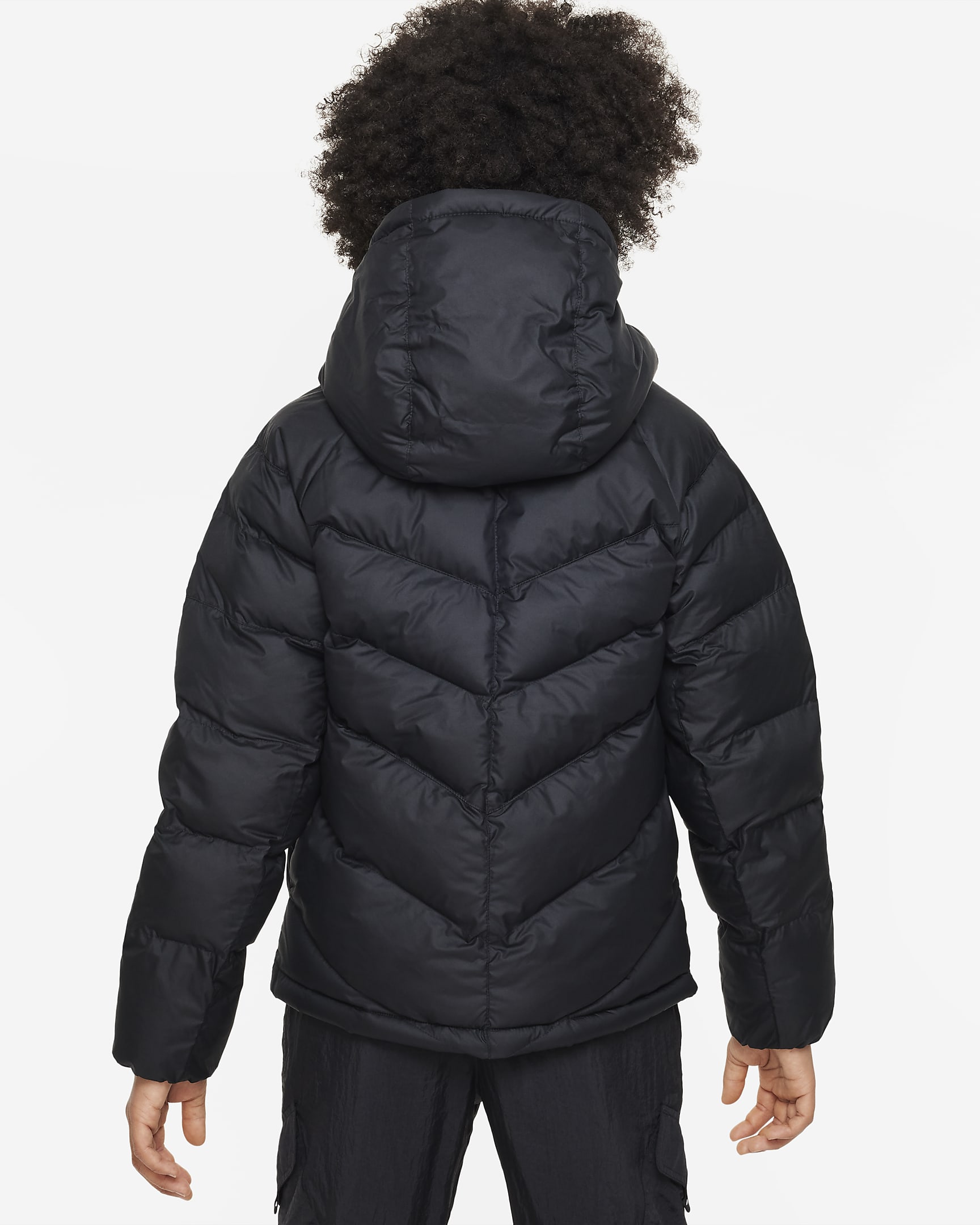 Nike Sportswear kinderjack met synthetische vulling en capuchon - Zwart/Zwart/Wit