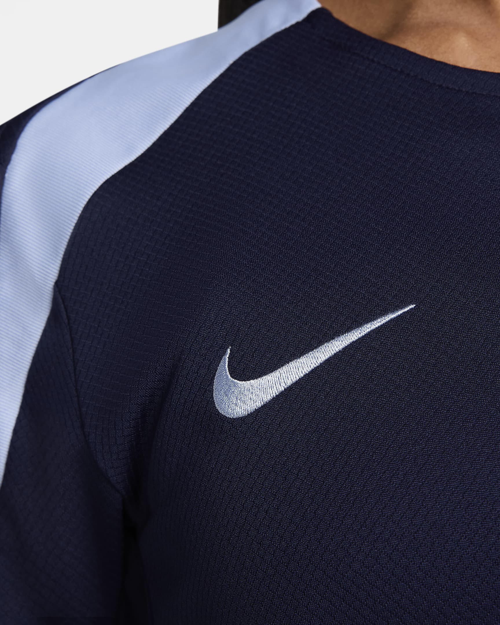 FFF Strike Nike Dri-FIT knit voetbaltop met korte mouwen voor dames - Blackened Blue/Cobalt Bliss/Cobalt Bliss