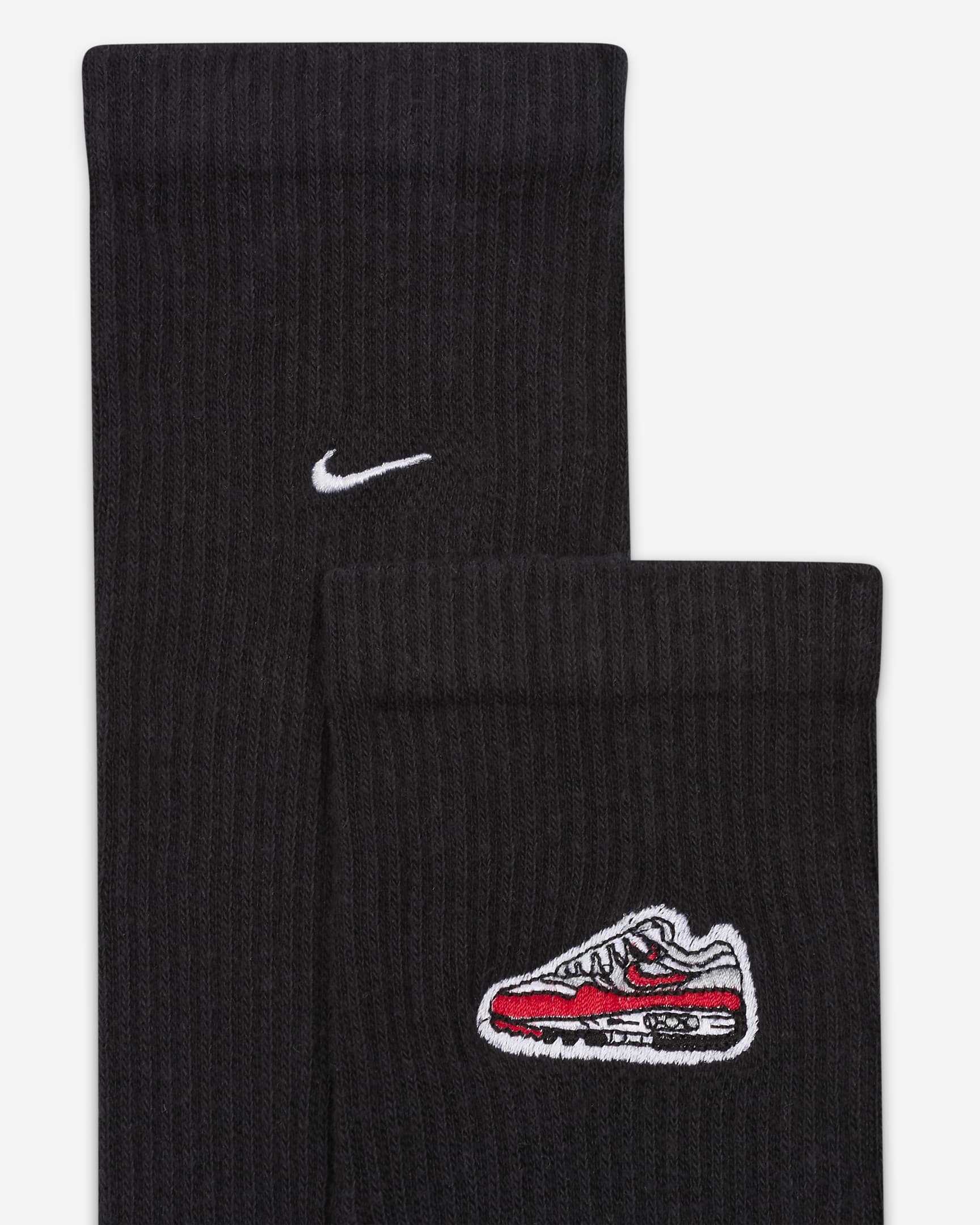 Nike Everyday Plus Cushioned Crew Socks (1 Pair) - Black/White