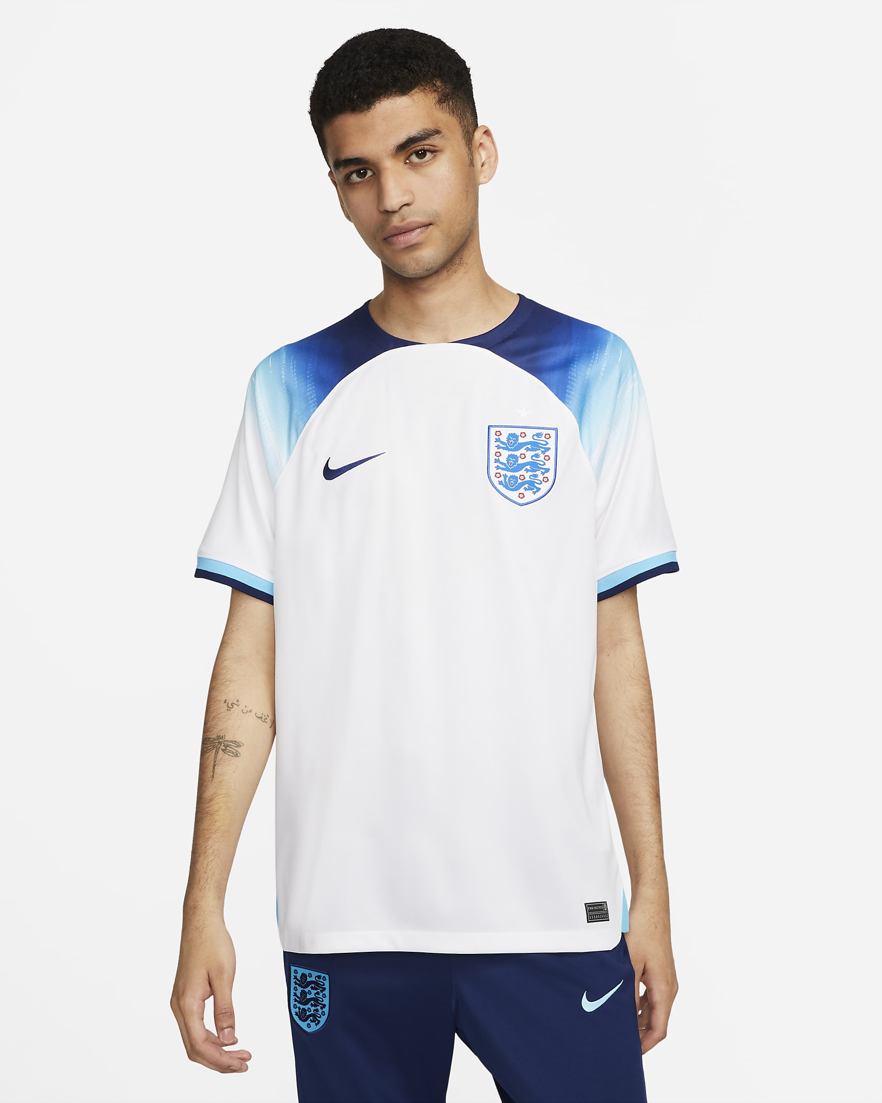 England 2022/23 Stadium Home Men's Nike Dri-FIT Football Shirt - White/Blue Fury/Blue Void