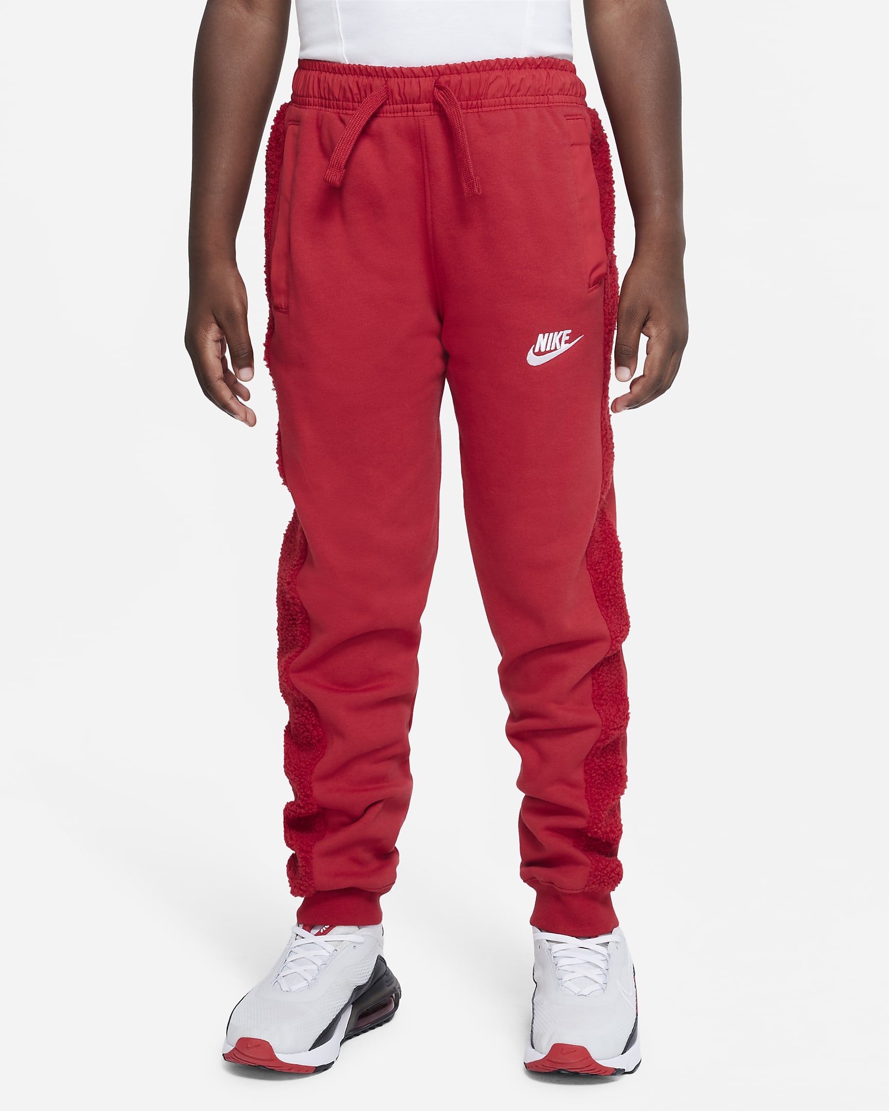 Nike Sportswear Club Fleece Big Kids' (Boys') Winterized Pants - Gym Red/White