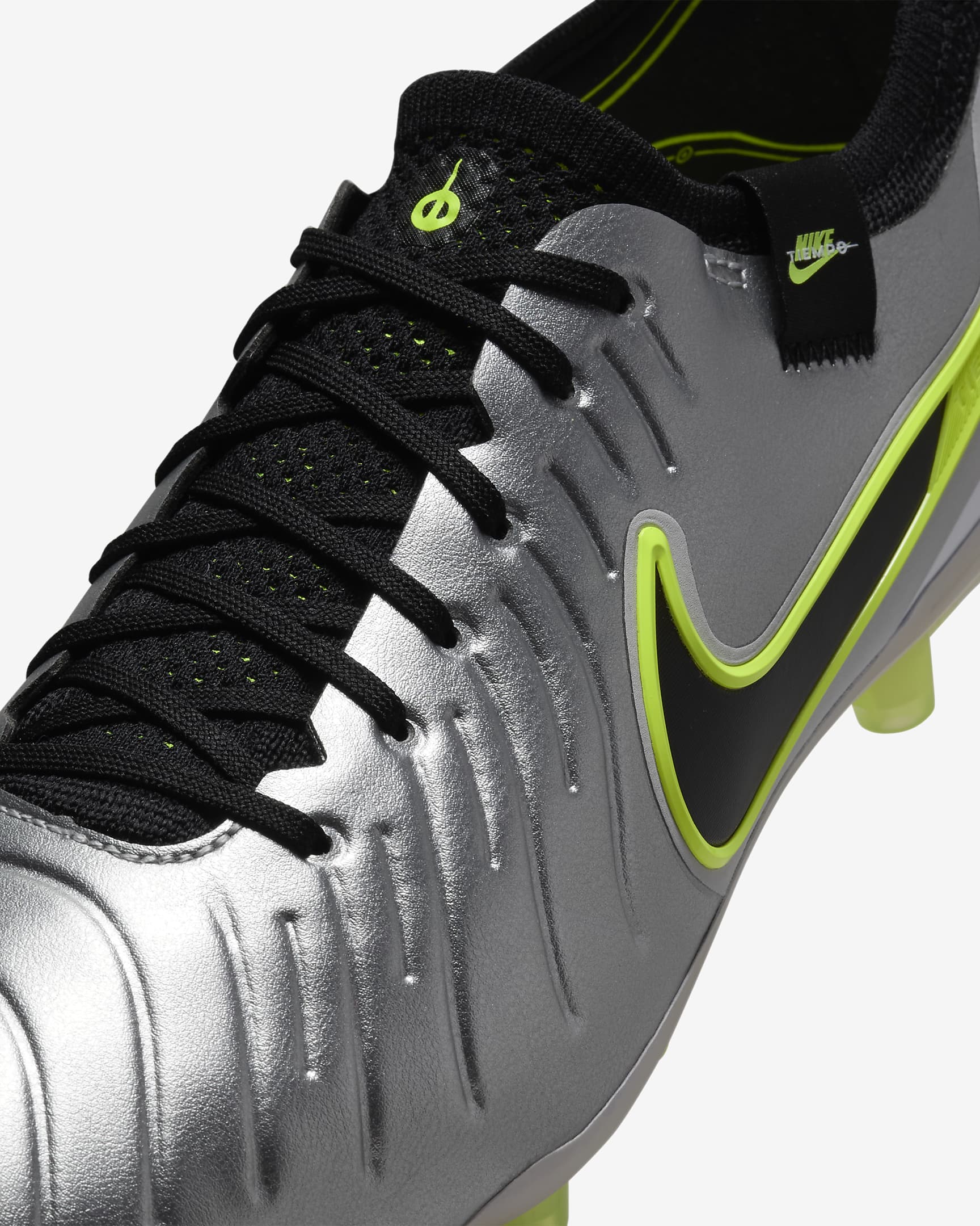 Nike Tiempo Legend 10 Elite Artificial-Grass Football Boot - Metallic Silver/Volt/Black