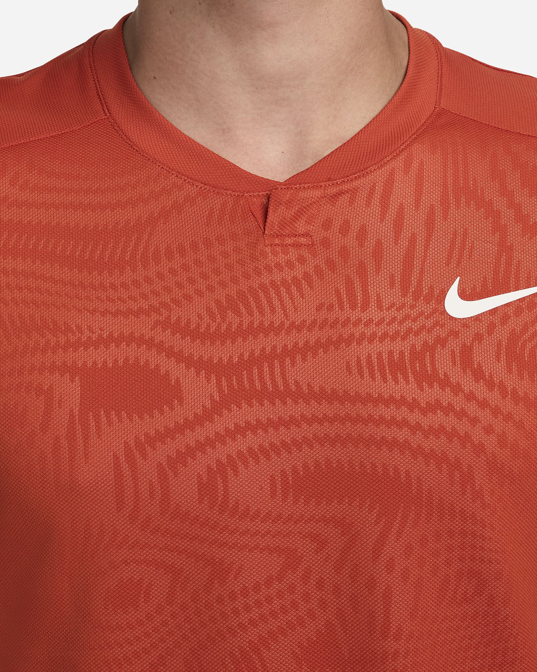 Maglia da tennis Dri-FIT NikeCourt Slam – Uomo - Rust Factor/Bianco