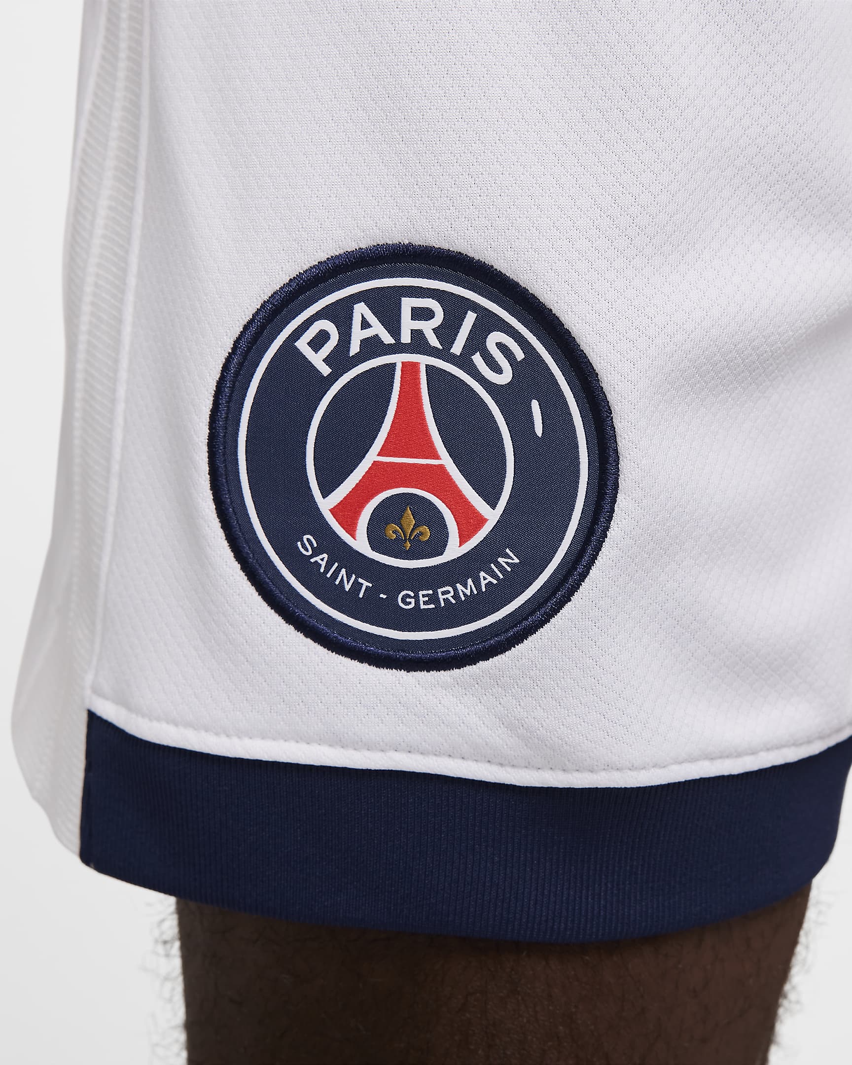 Paris Saint-Germain 2024/25 Stadium Away Nike Replika-Fußballshorts mit Dri-FIT-Technologie (Herren) - Weiß/University Red/Midnight Navy/Midnight Navy