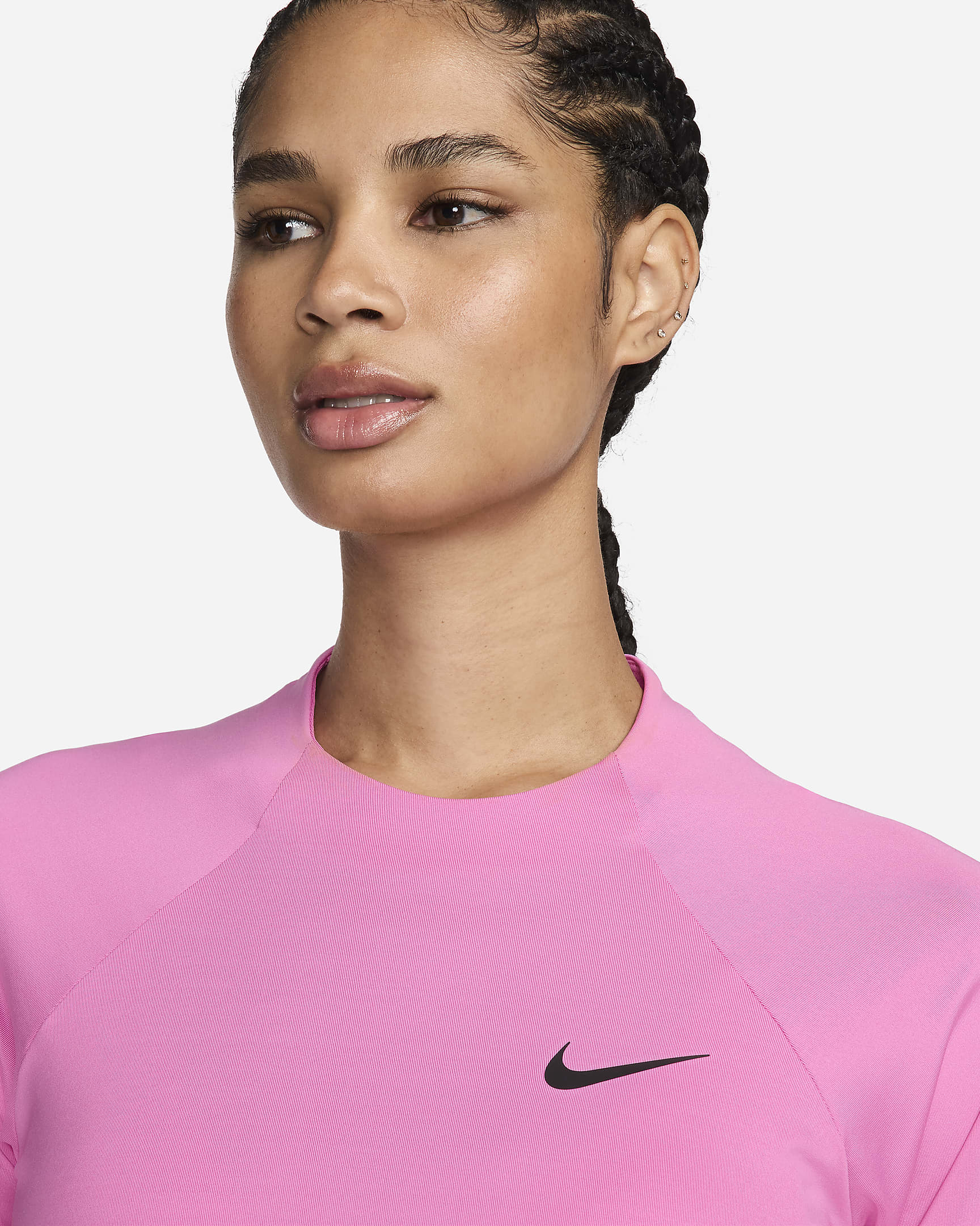 Camiseta Hydroguard de natación de manga larga para mujer Nike Essential - Rosa alegre