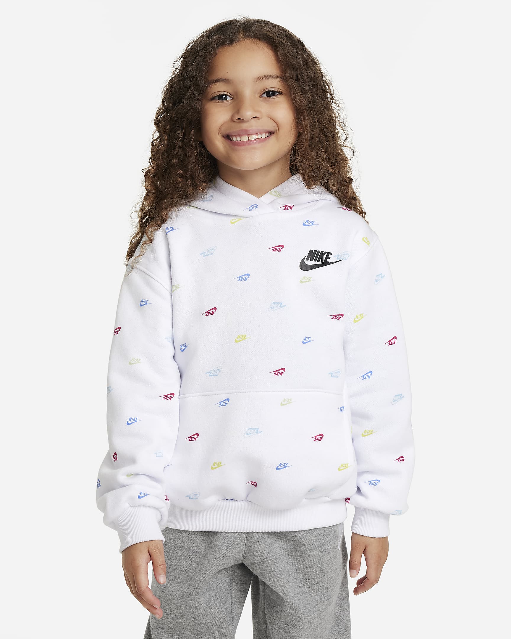 Sudadera con gorro para niños talla pequeña Nike Pullover Hoodie - Blanco