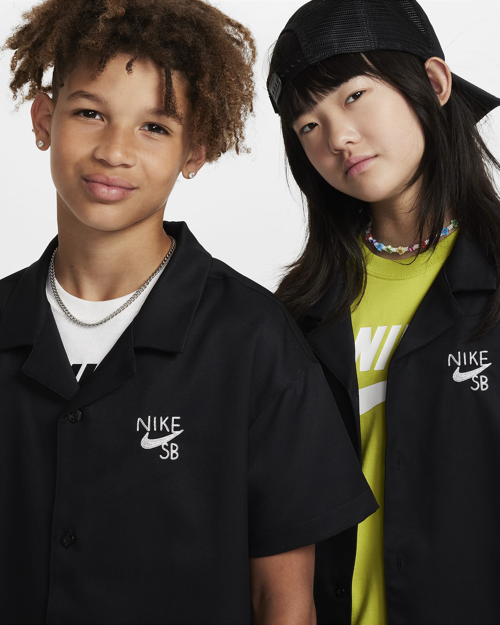 Nike SB Dri-FIT-Bowling-Shirt (ältere Kinder) - Schwarz