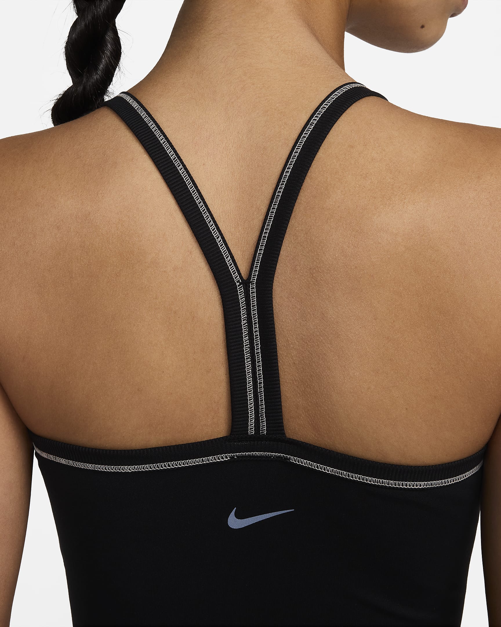 Nike One Fitted Women's Dri-FIT Cropped Tank Top - Black/Light Orewood Brown/Black