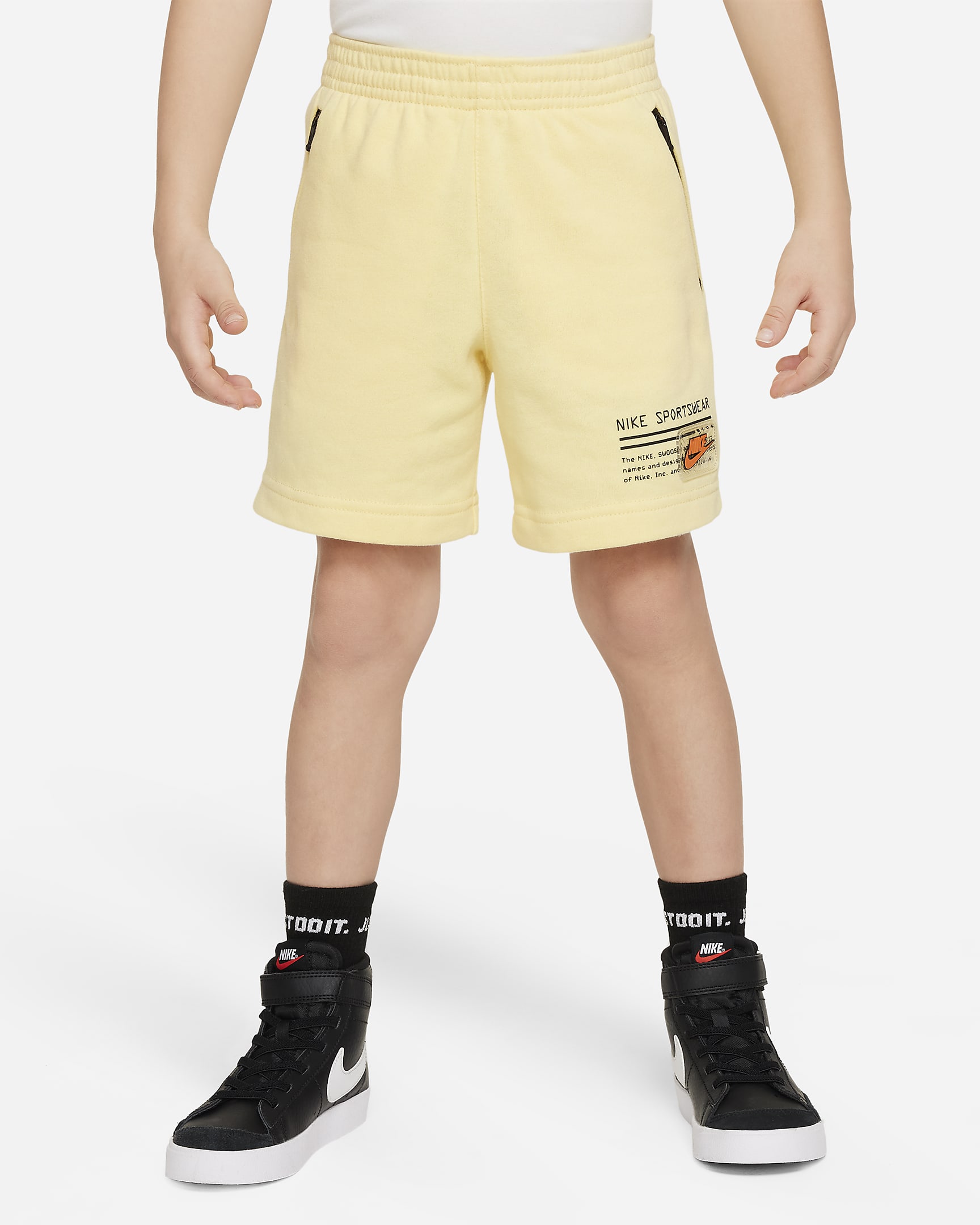 Nike Sportswear Paint Your Future Little Kids' French Terry Shorts - Soft Yellow