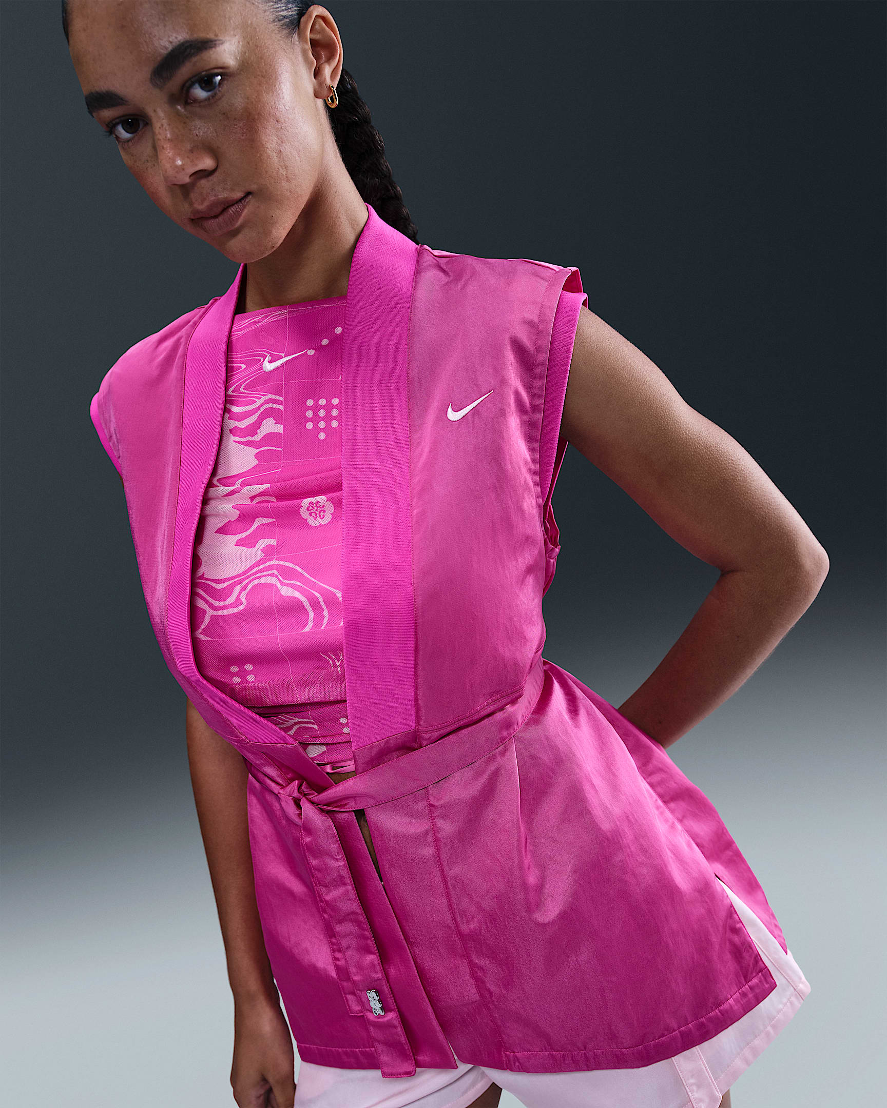 Serena Williams Design Crew Women's Wrap Top - Fire Pink/Pink Foam