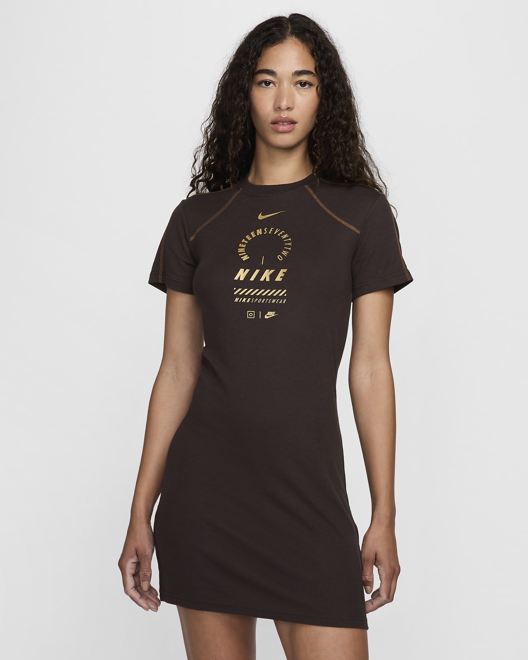 Nike Sportswear Women's Short-Sleeve Dress - Velvet Brown