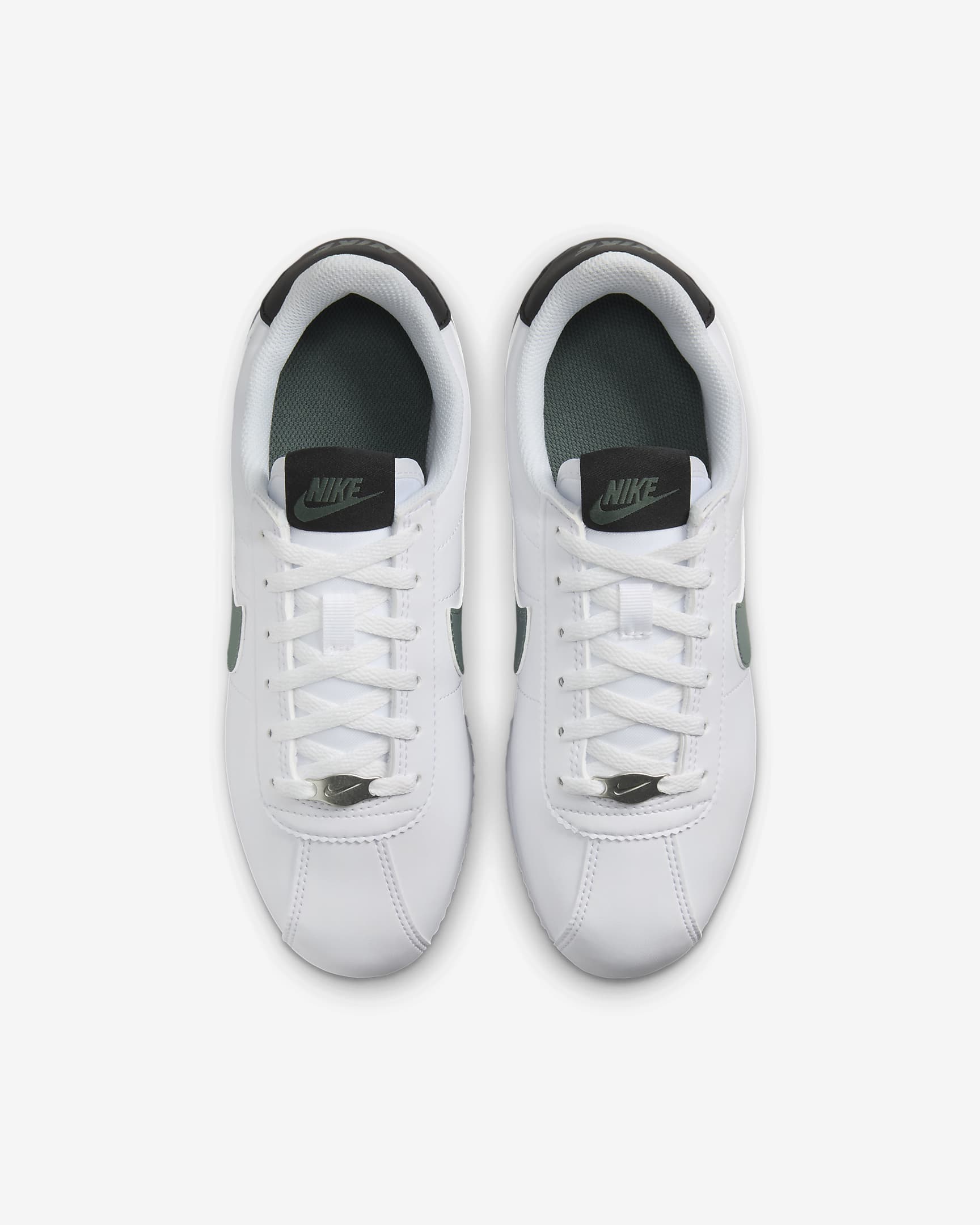 Nike Cortez Older Kids' Shoes - White/Black/Vintage Green