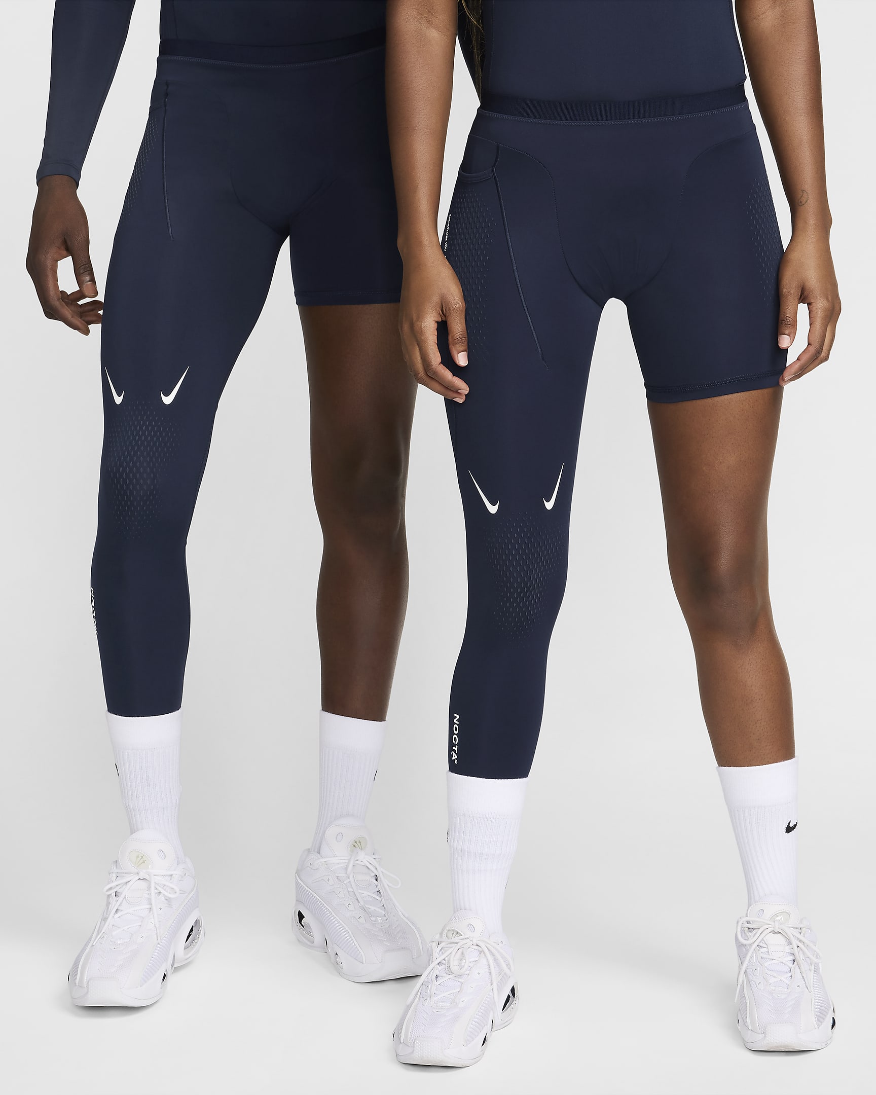 NOCTA Men's Single-Leg Basketball Tights (Right) - College Navy/White