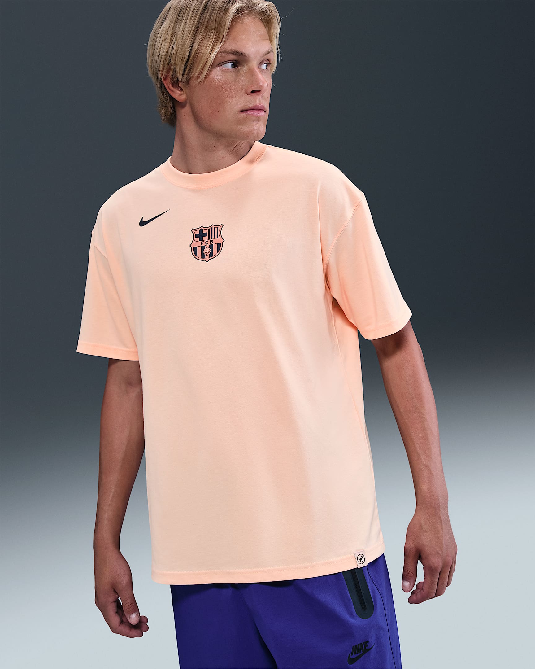 Playera de fútbol Nike Total 90 para hombre FC Barcelona - Tinte carmesí