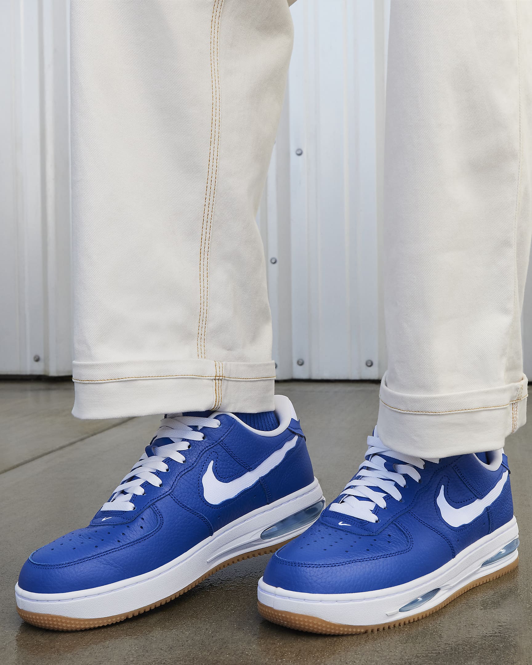 Buty męskie Nike Air Force 1 Low EVO - Team Royal/Aquarius Blue/Gum Yellow/Biel