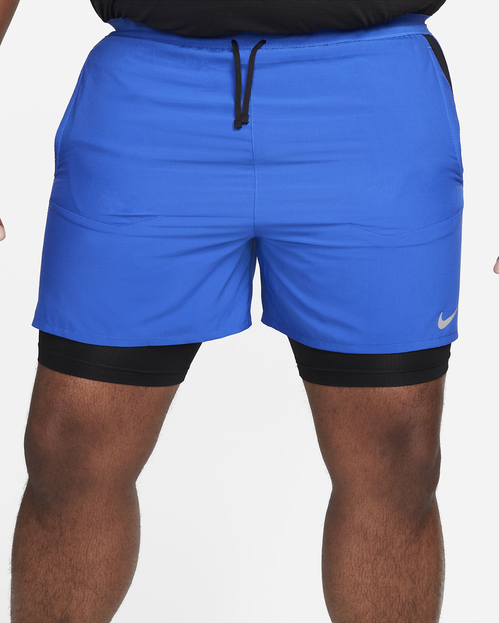 Short de running hybride Dri-FIT Nike Stride 13 cm pour homme - Game Royal/Noir/Noir