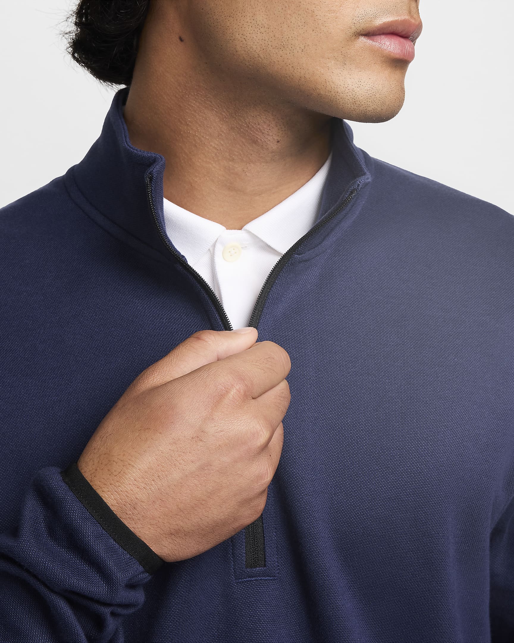 Haut de golf à demi-zip Nike Tour pour homme - Midnight Navy/Blanc