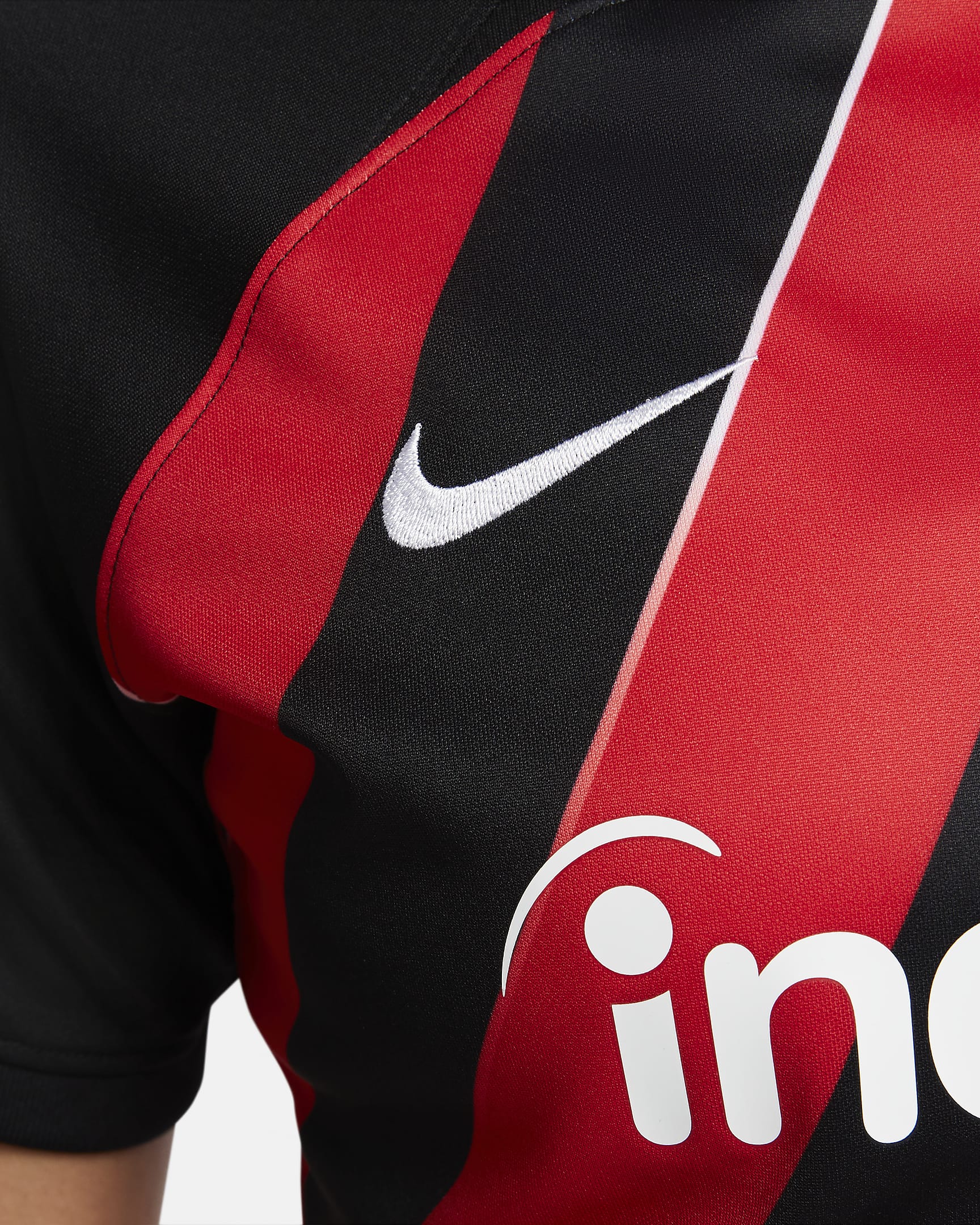 Eintracht Frankfurt 2023/24 Stadium hazai Nike Dri-FIT női futballmez - Fekete/University Red/Fehér