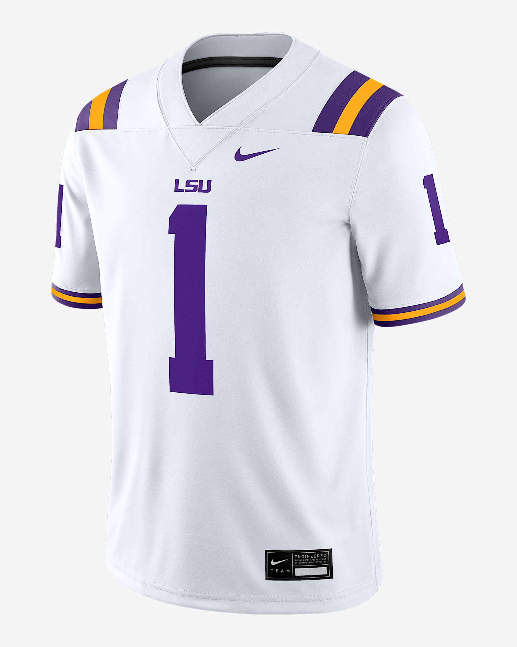 LSU Men's Nike Dri-FIT College Game Jersey - White