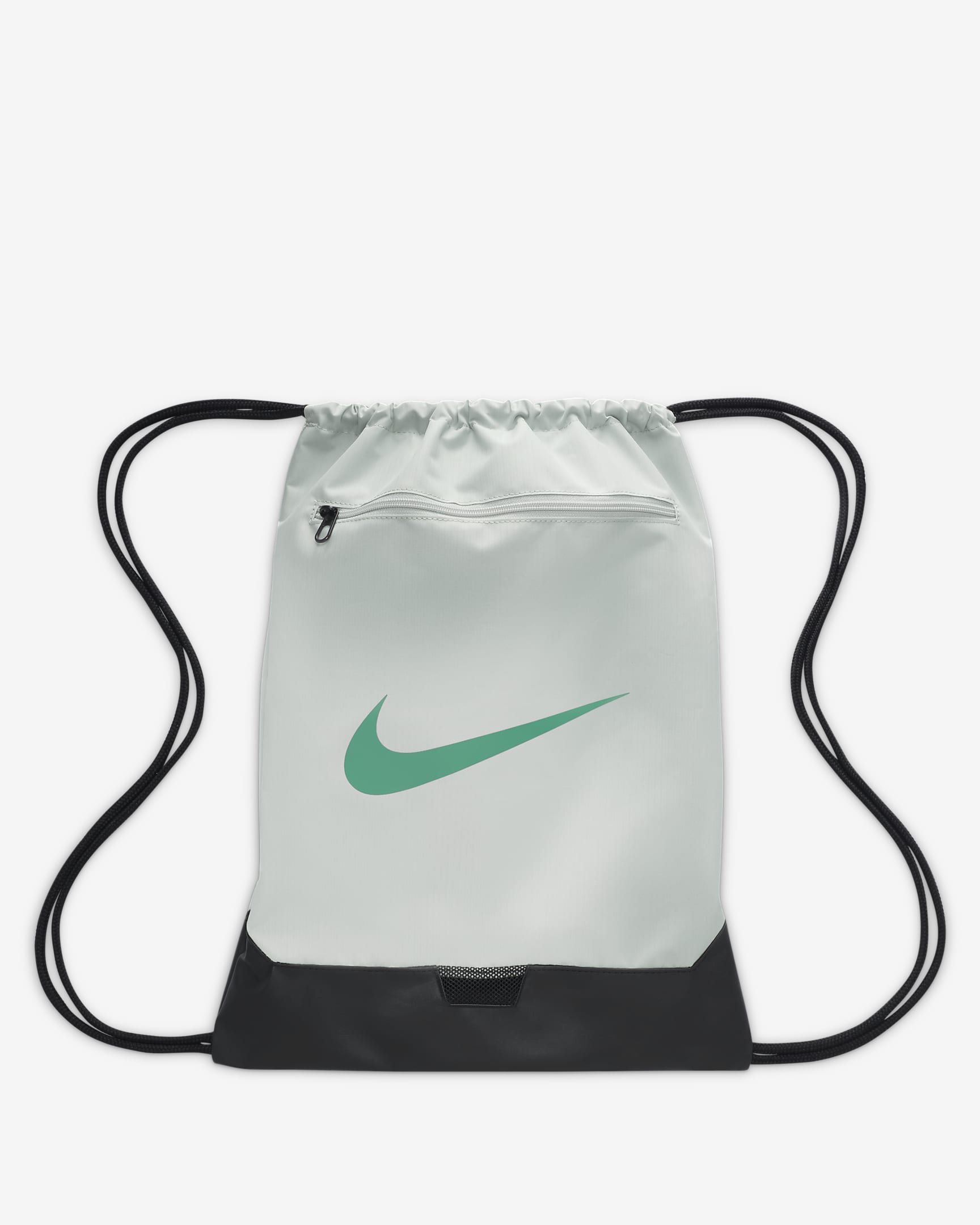 Bolsa de gimnasio para entrenar Nike Brasilia 9.5 (18L) - Plata claro/Negro/Verde estadio