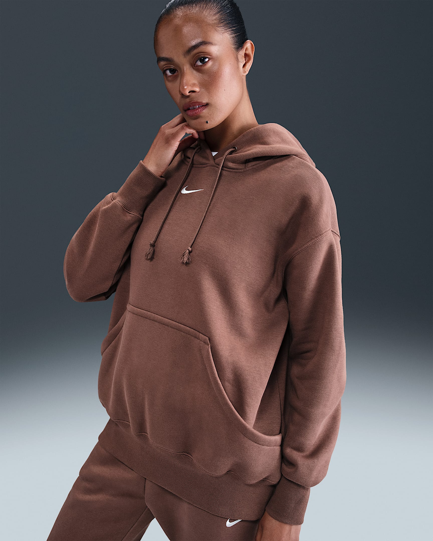 Nike Sportswear Phoenix Fleece Women's Oversized Pullover Hoodie - Fauna Brown/Sail