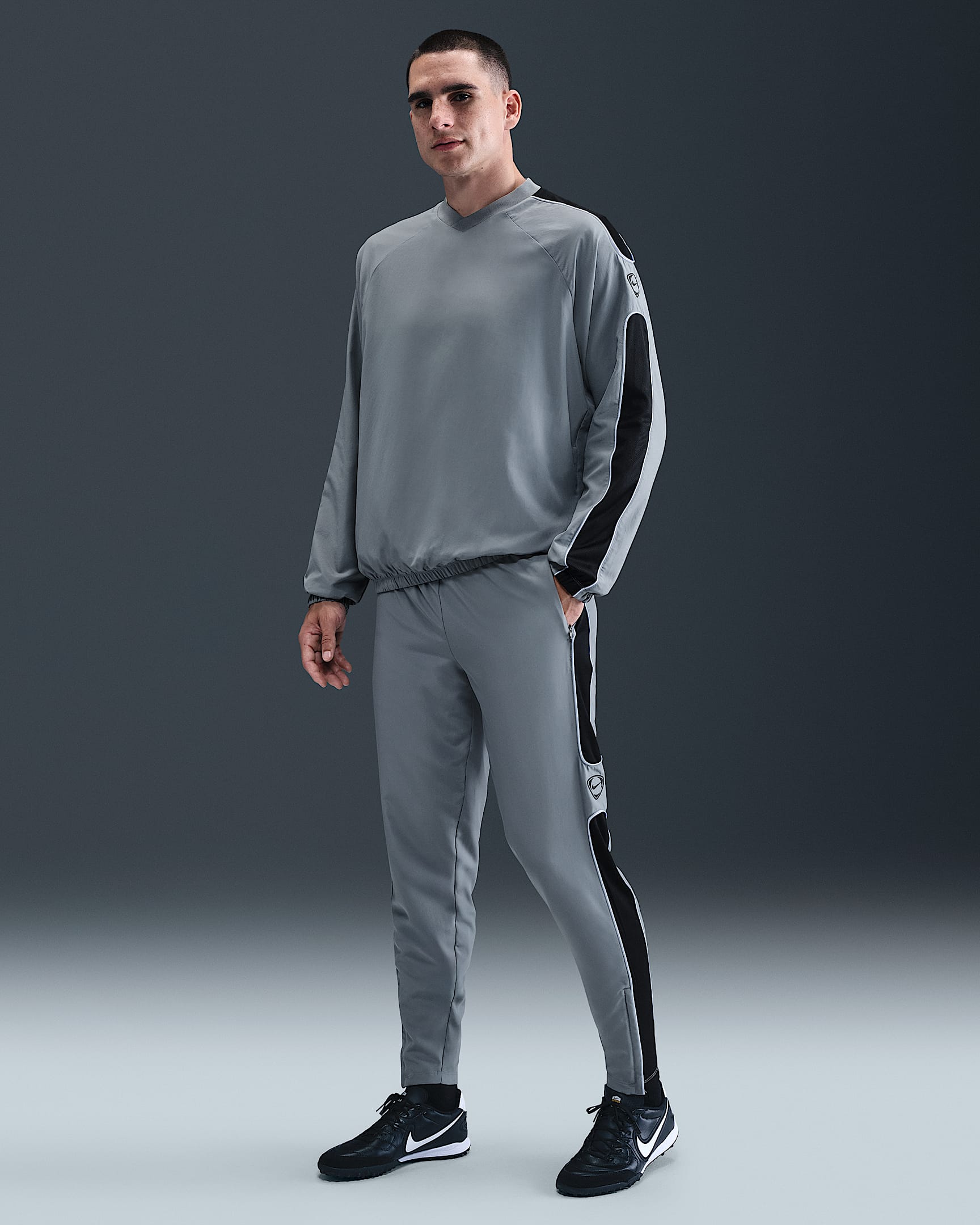 Nike Academy+ Men's Dri-FIT Soccer Pants - Cool Grey/Black/Royal Tint/Black