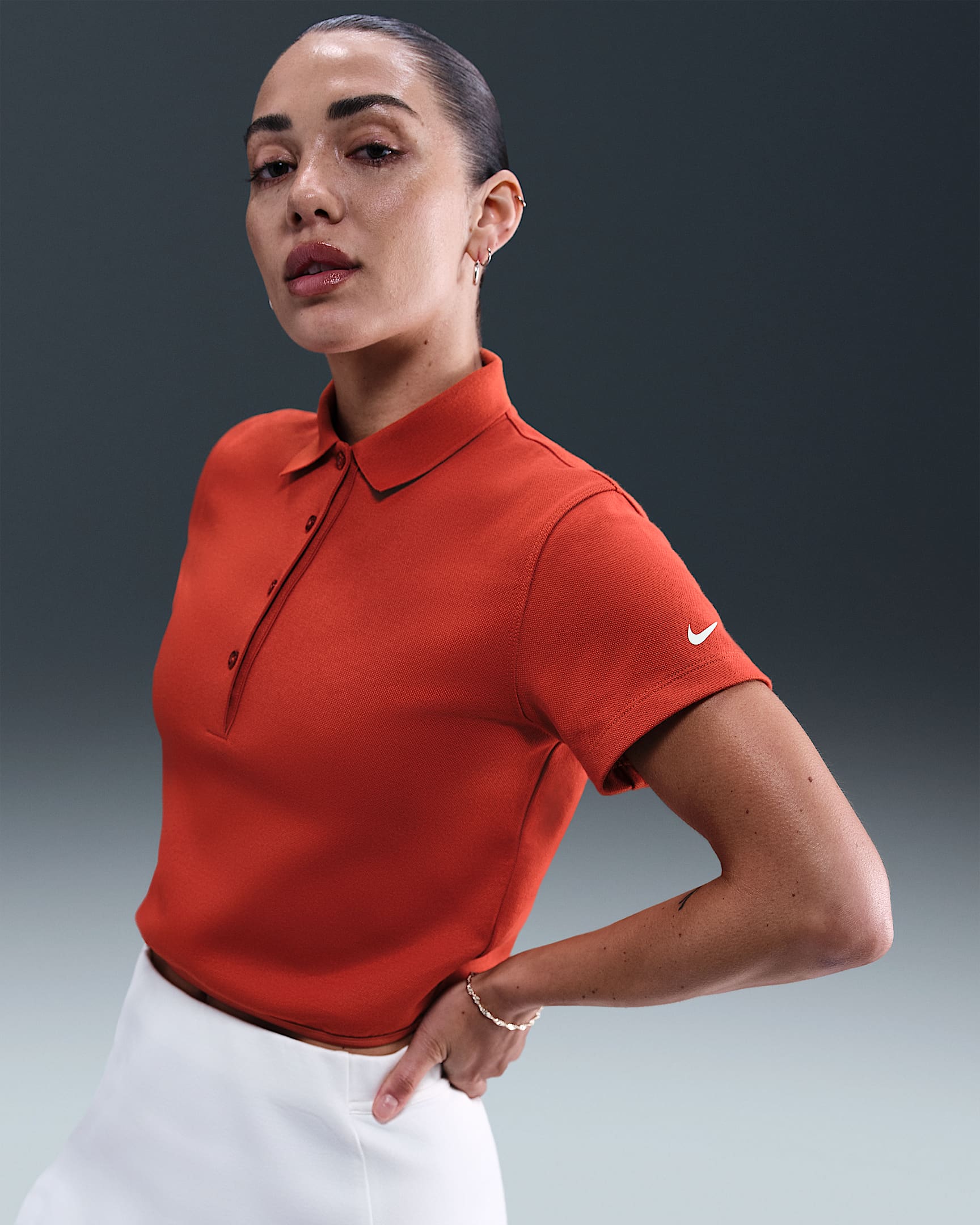 Nike Women's Short-Sleeve Golf Polo - Dragon Red/Sail