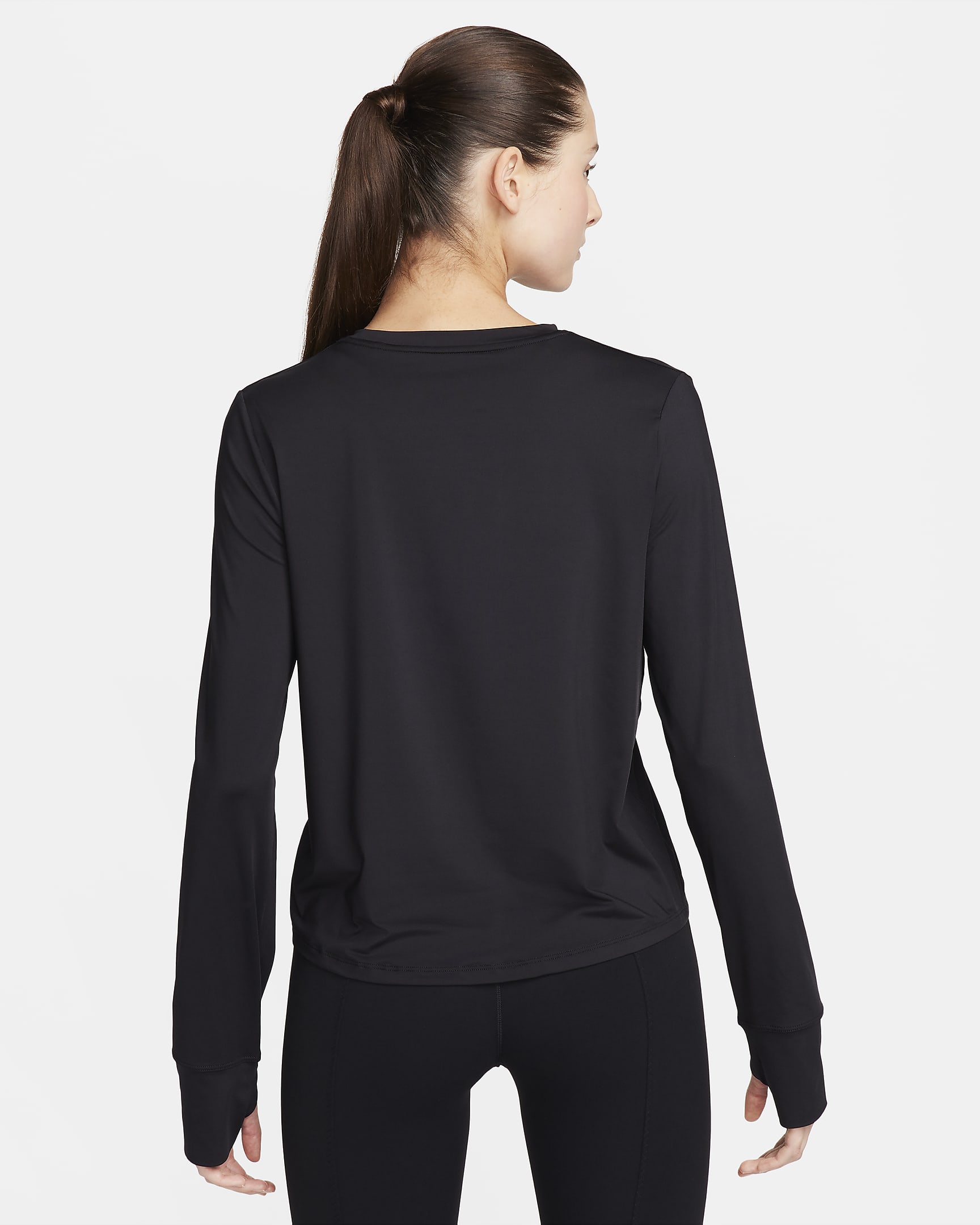 Nike One Classic Women's Dri-FIT Long-Sleeve Top - Black/Black
