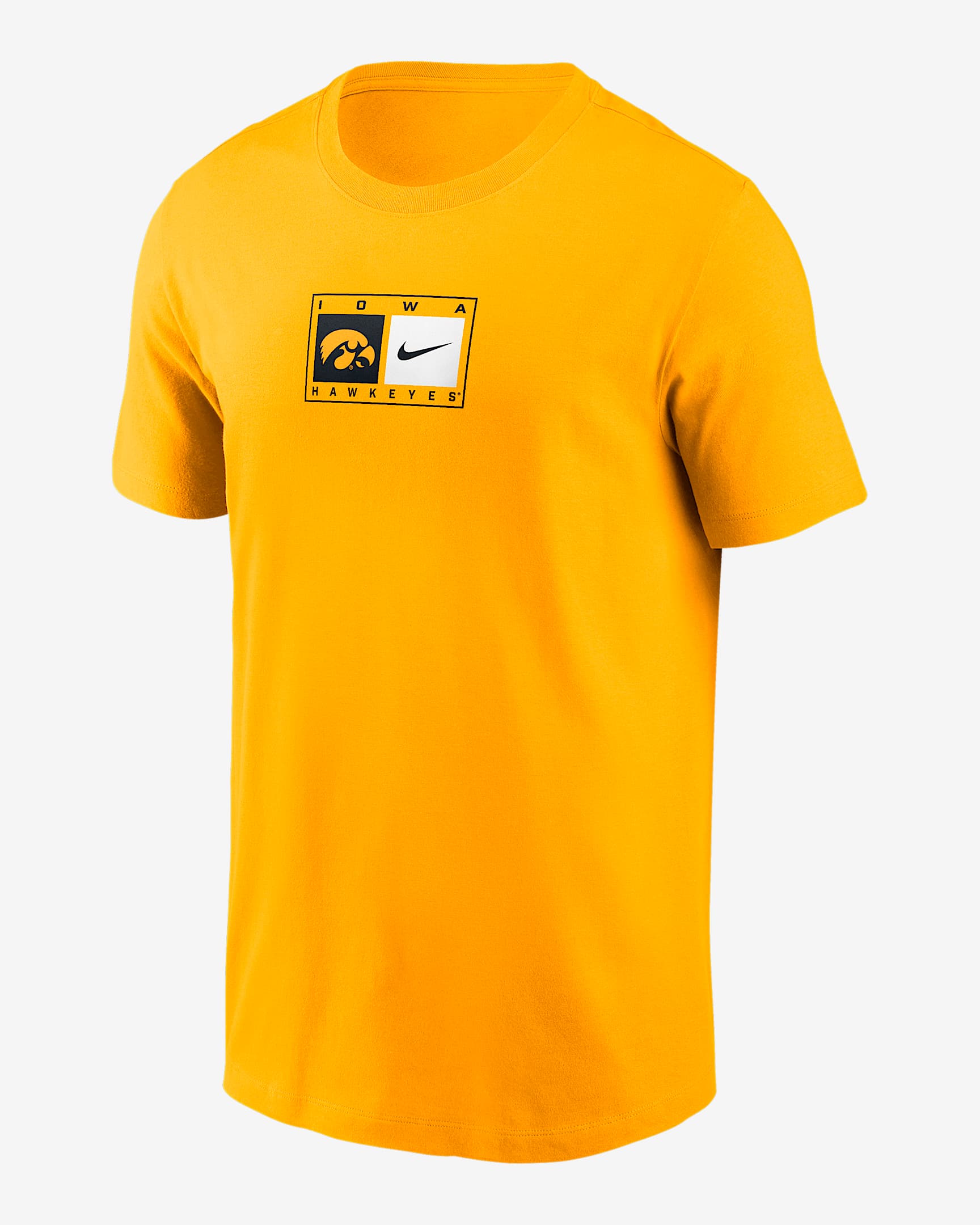Iowa Campus Logo Swoosh Men's Nike College T-Shirt - Gold