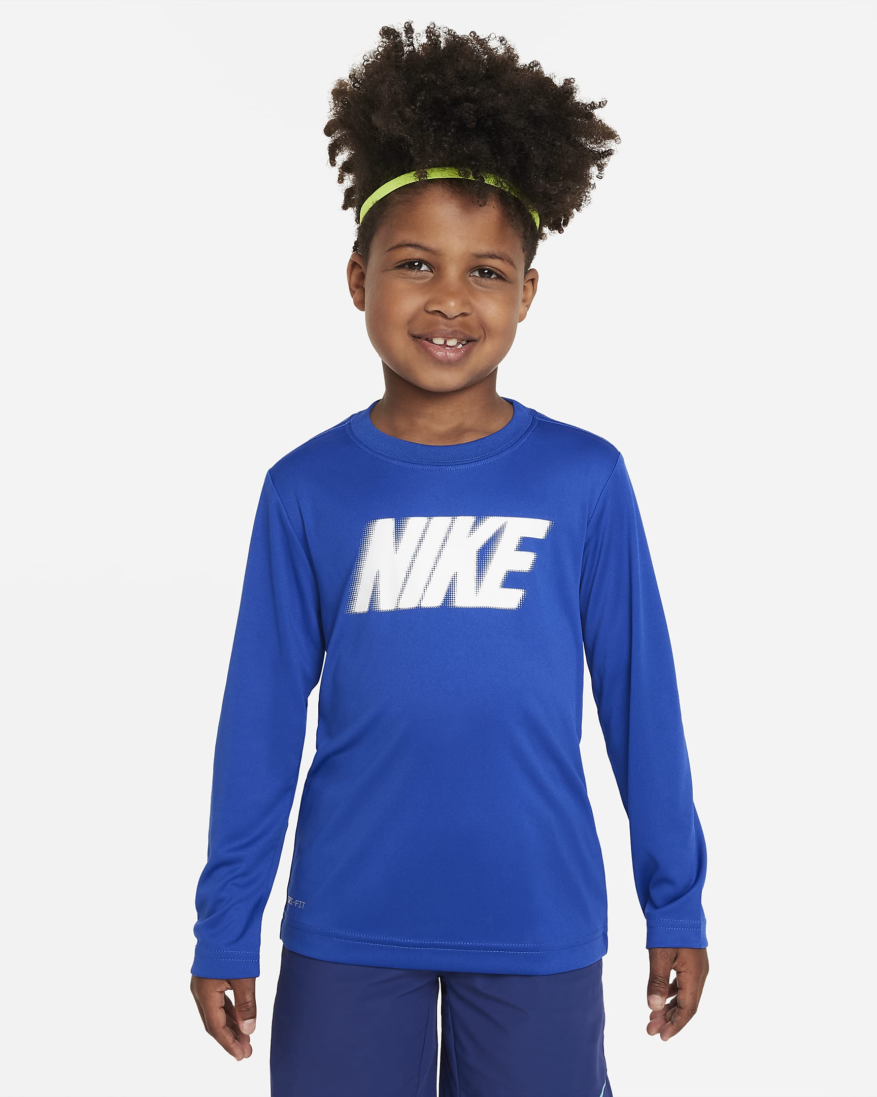 Nike "All Day Play" Long Sleeve Performance Tee Little Kids Dri-FIT Tee - Game Royal