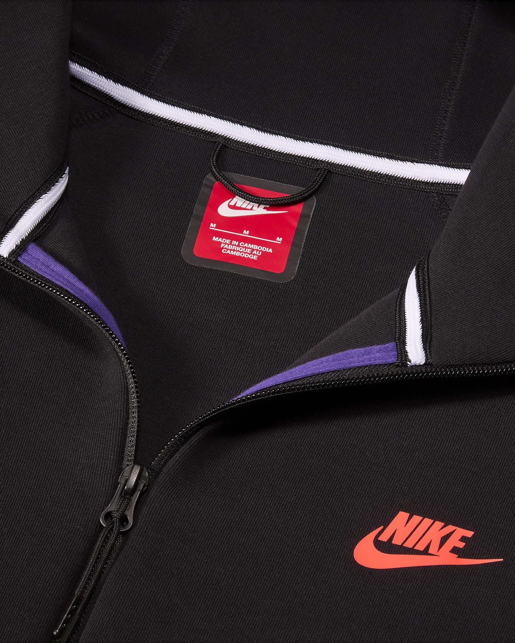 Nike Sportswear Tech Fleece Windrunner cipzáras, kapucnis férfipulóver - Field Purple/Fekete