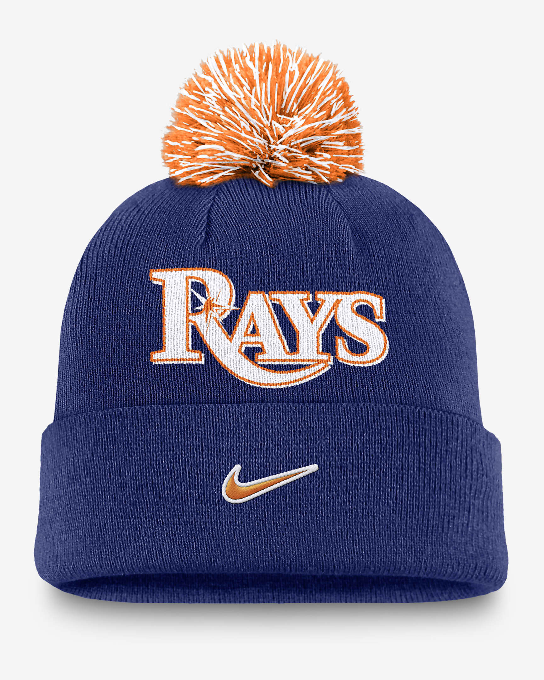 Tampa Bay Rays Peak Men's Nike MLB Cuffed Pom Beanie.