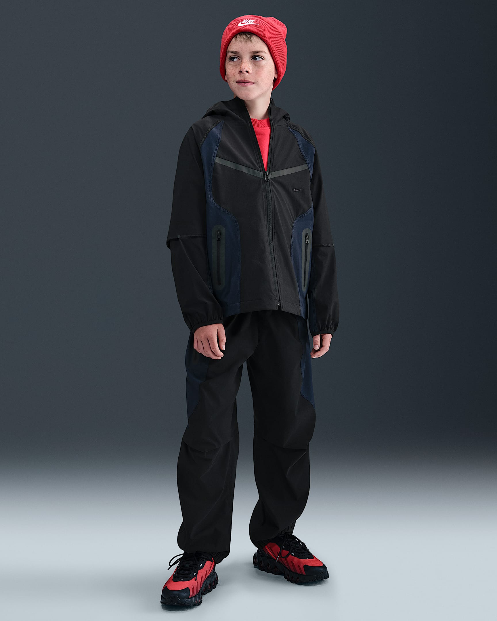 Nike Tech Webjacke (ältere Kinder, Jungen) - Schwarz/Obsidian/Schwarz
