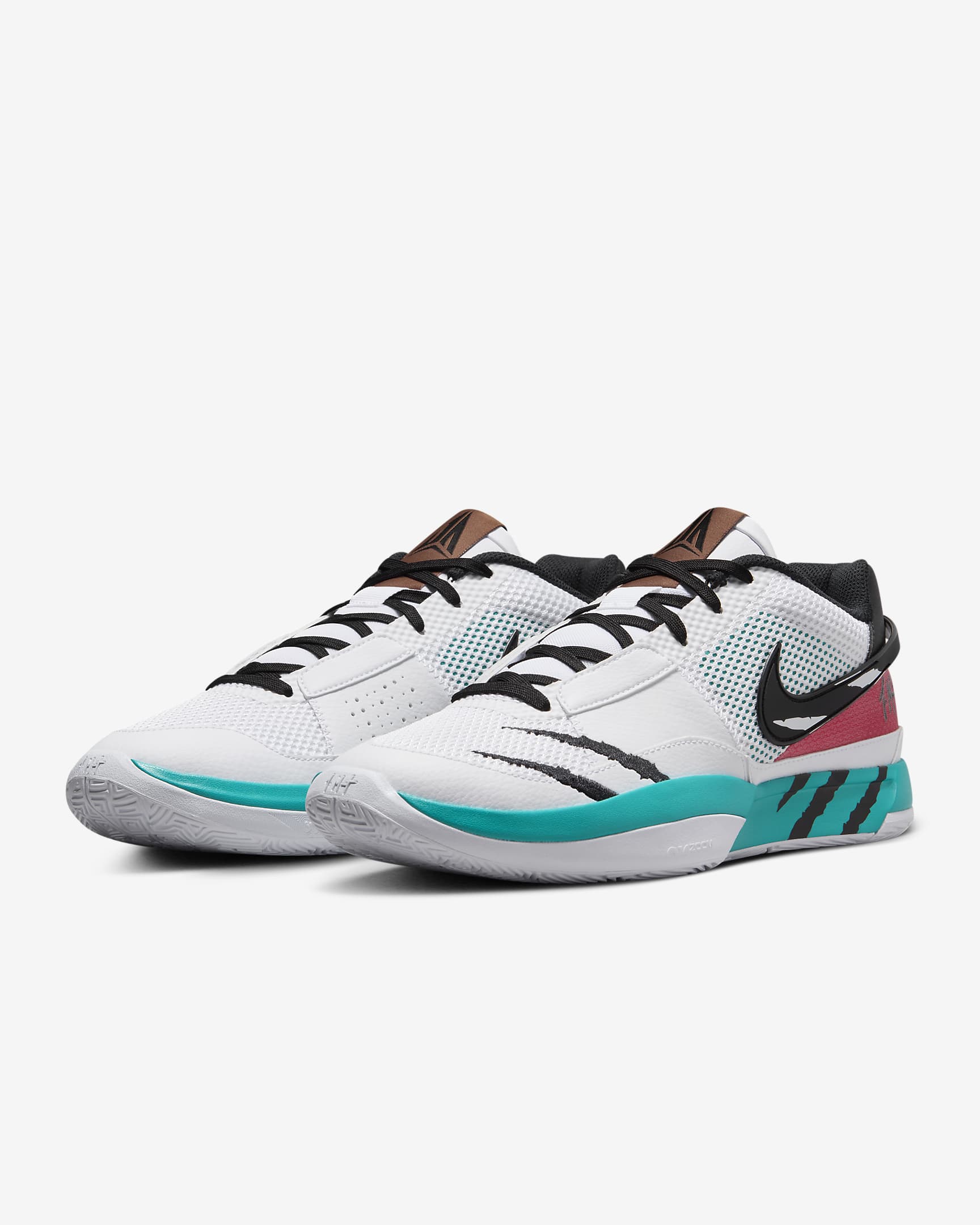 Chaussure de basket JA 1 « Scratch » - Blanc/Turbo Green/University Red/Noir