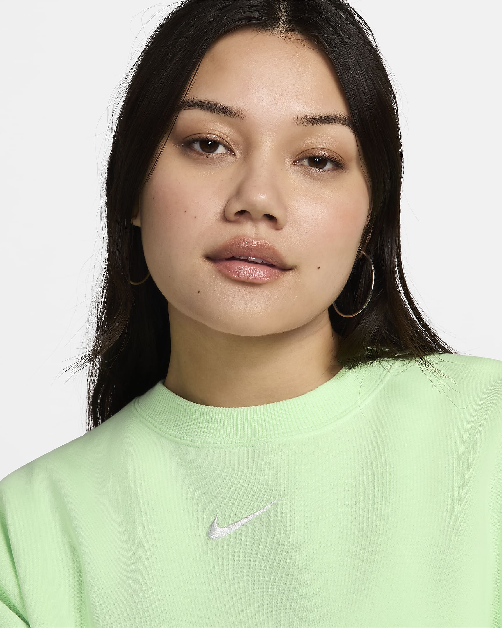 Nike Sportswear Phoenix Fleece ekstra, ekstra stor sweatshirt med rund hals til dame - Vapor Green/Sail