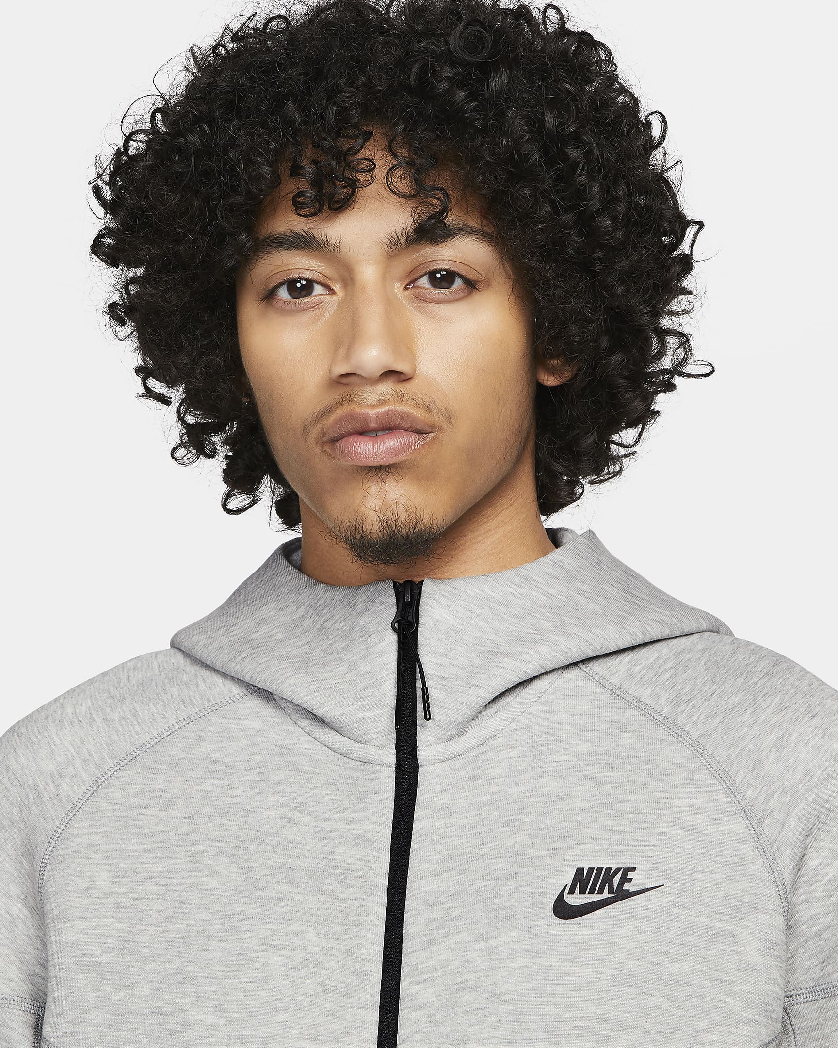 Męska bluza z kapturem i zamkiem na całej długości Nike Sportswear Tech Fleece Windrunner - Dark Grey Heather/Czerń