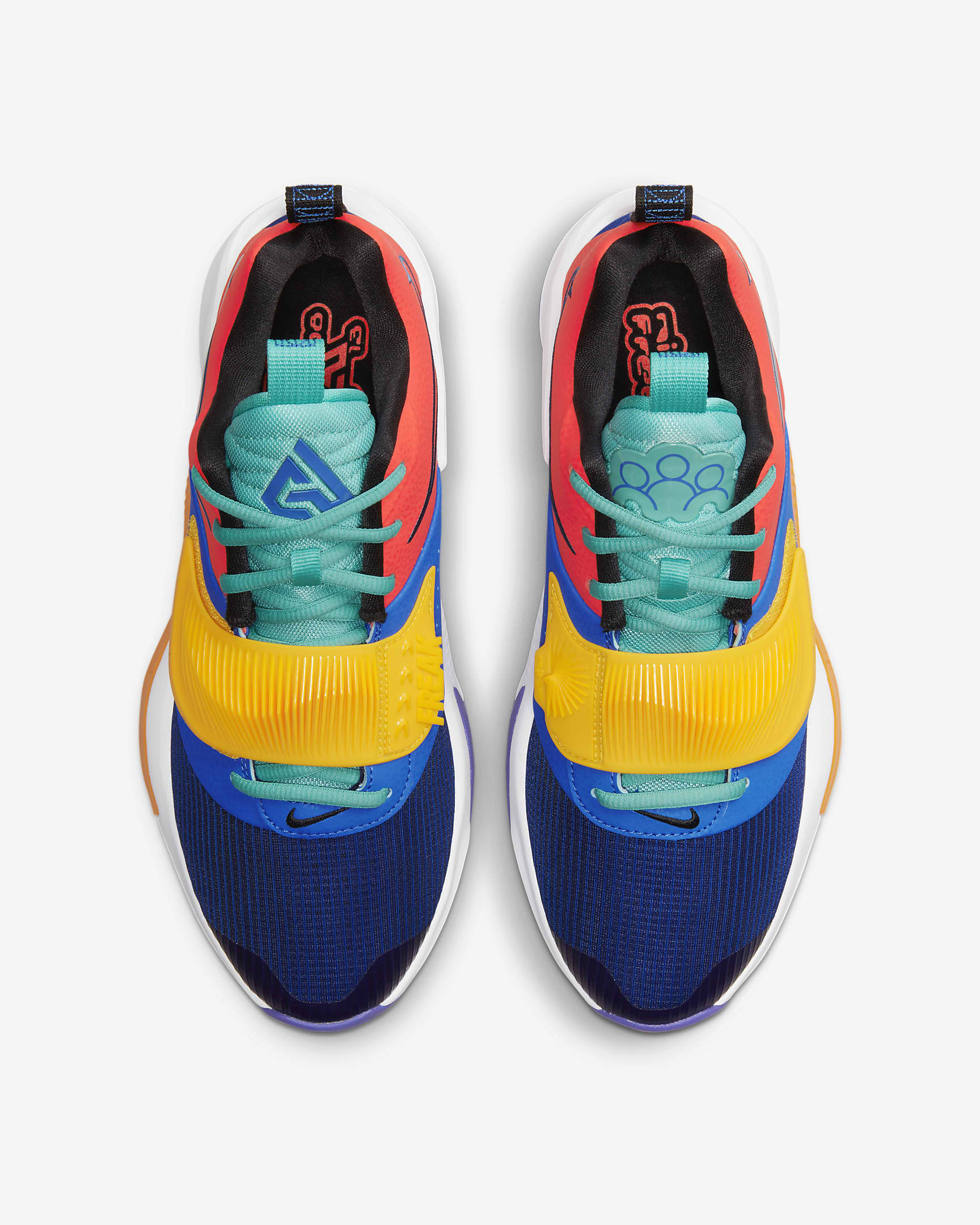 Freak 3 Basketball Shoes - Bright Crimson/University Gold/Washed Teal/Mystic Navy