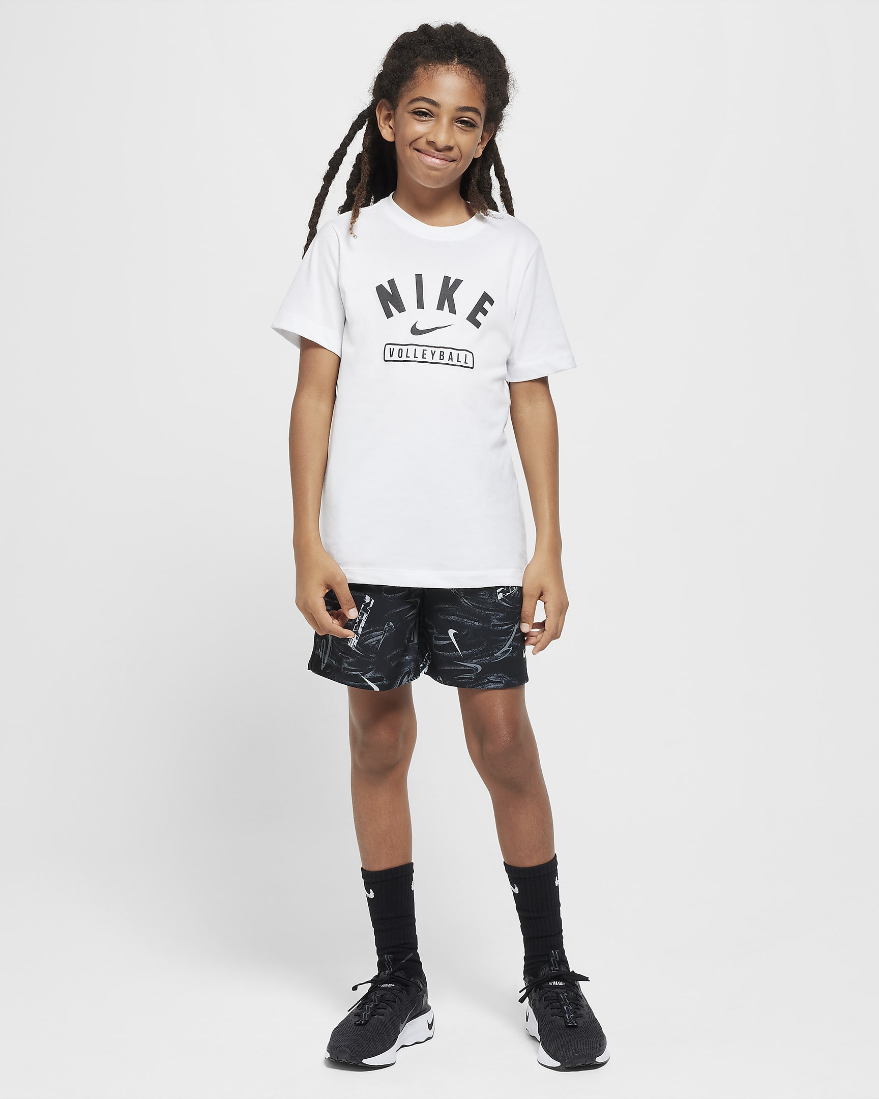 Nike Big Kids' Volleyball T-Shirt - White/Black